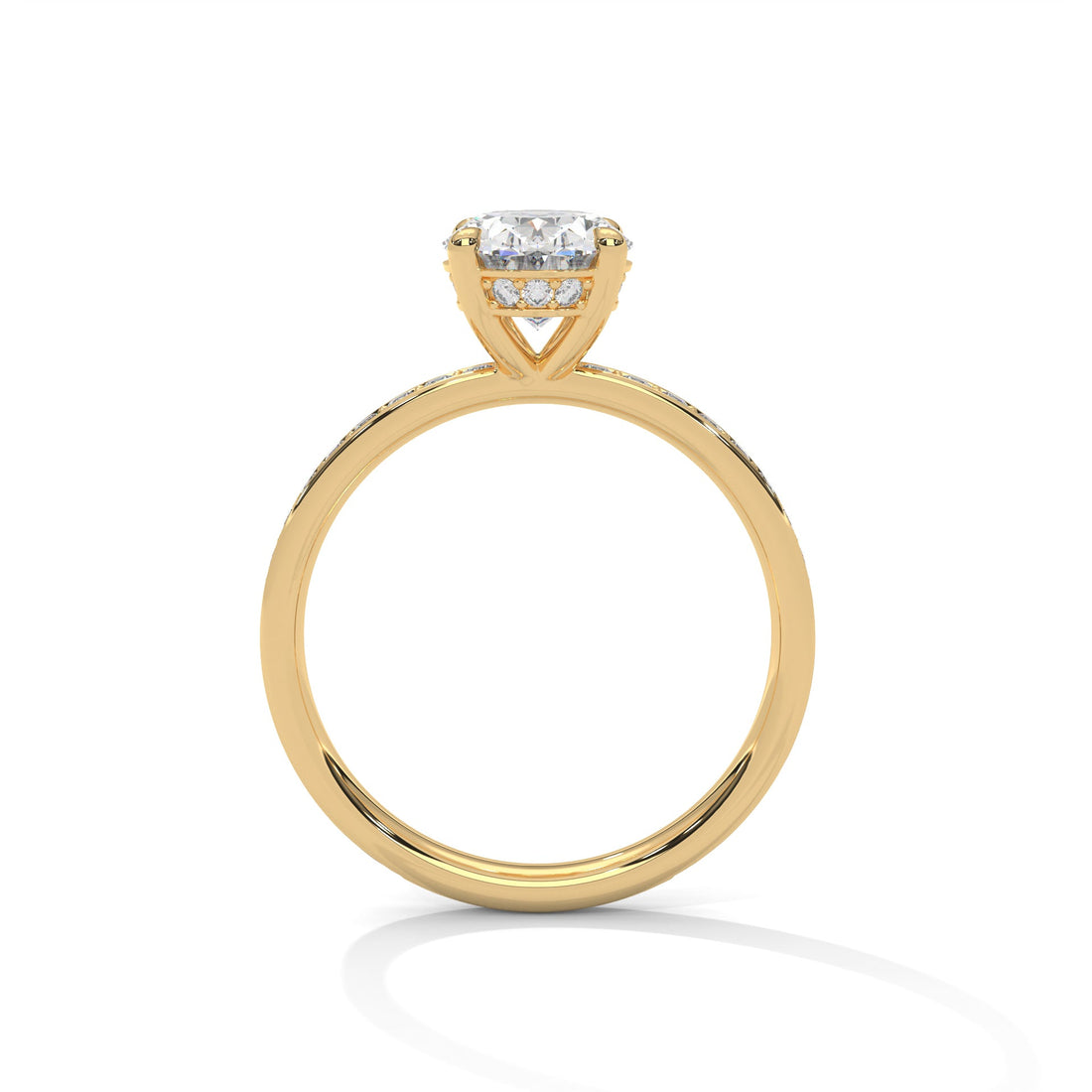 Elegance 1.5 CT Oval-Cut Lab Grown Diamond Pave Ring | 1.96 CTW