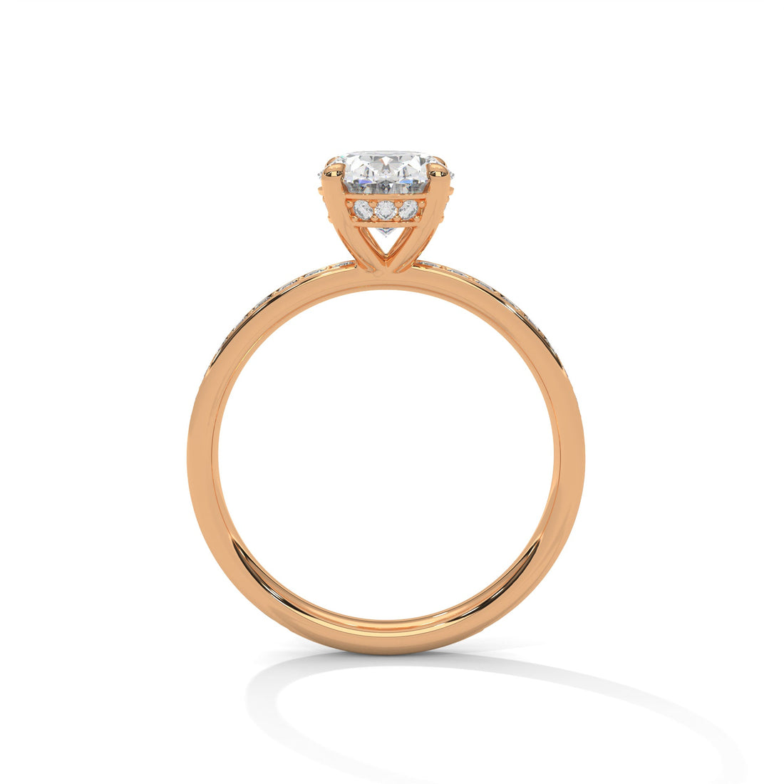 Elegance 1.5 CT Oval-Cut Lab Grown Diamond Pave Ring | 1.96 CTW