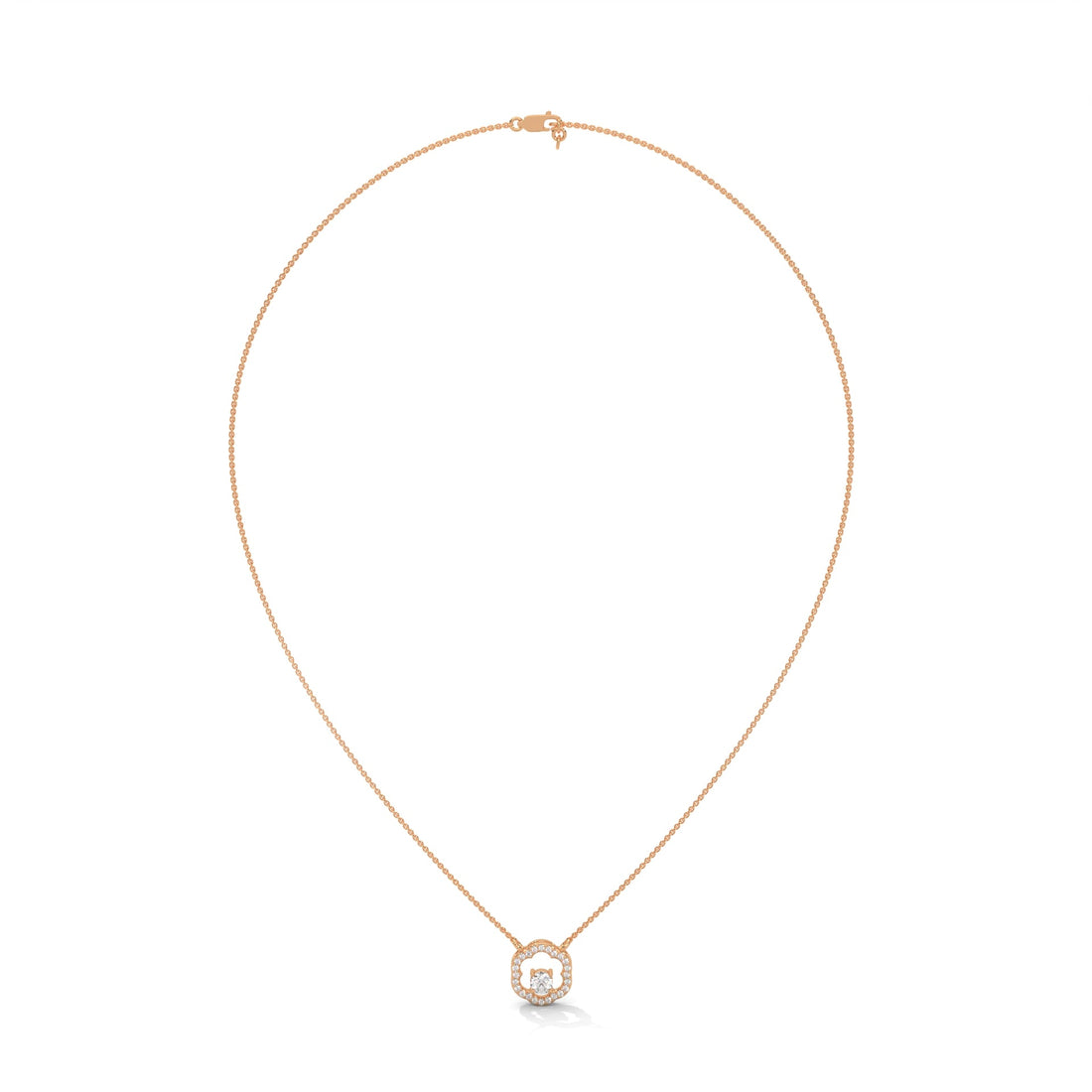 Floral Bloom: 14K Gold Round-Cut Diamond Flower Pendant Necklace | 0.32 CTW