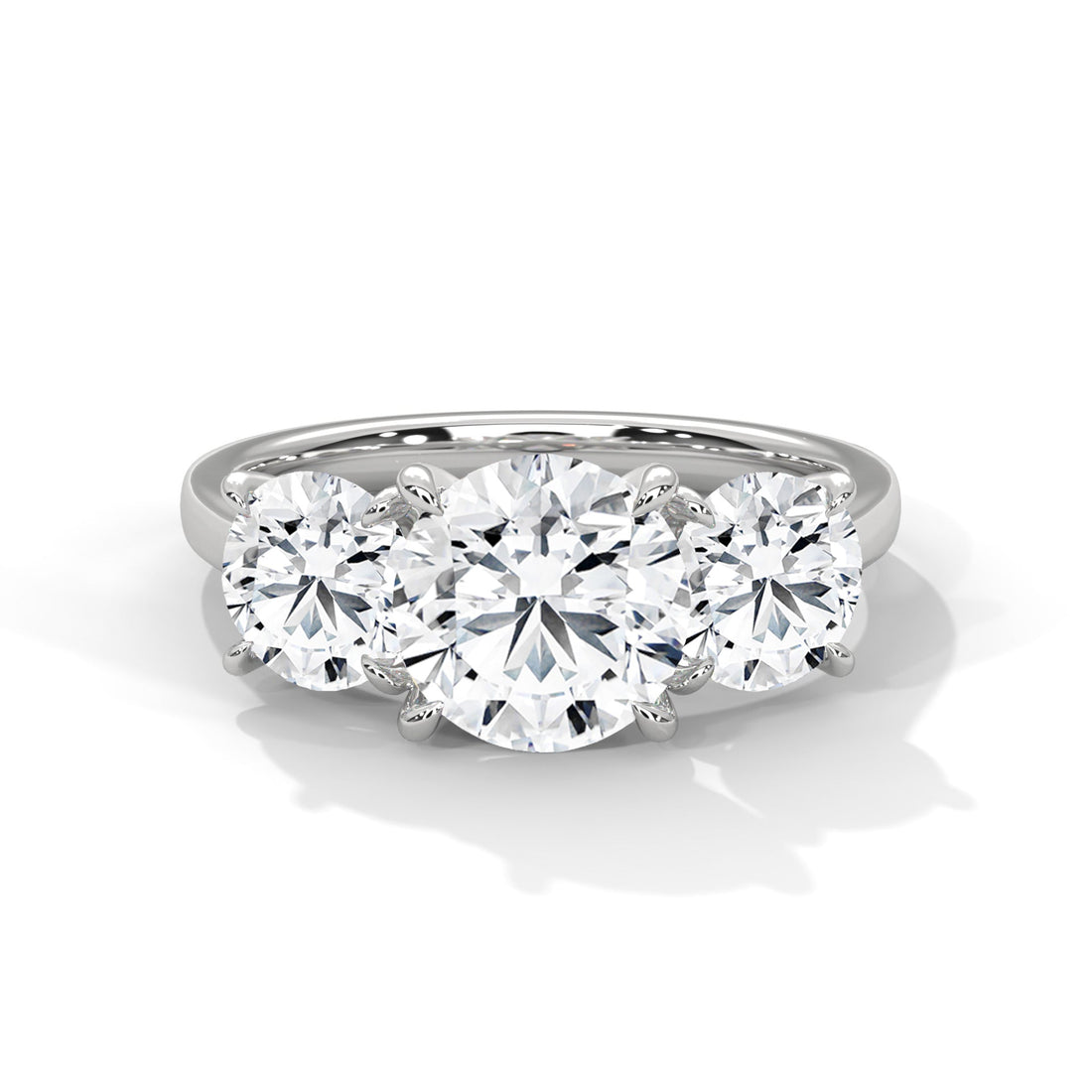 Timeless Three-Stone 3.68 CTW Round Diamond Ring | E VSS1