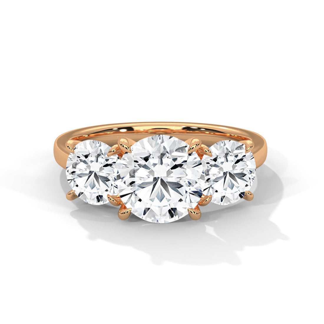 Timeless Three-Stone 3.68 CTW Round Diamond Ring | E VSS1