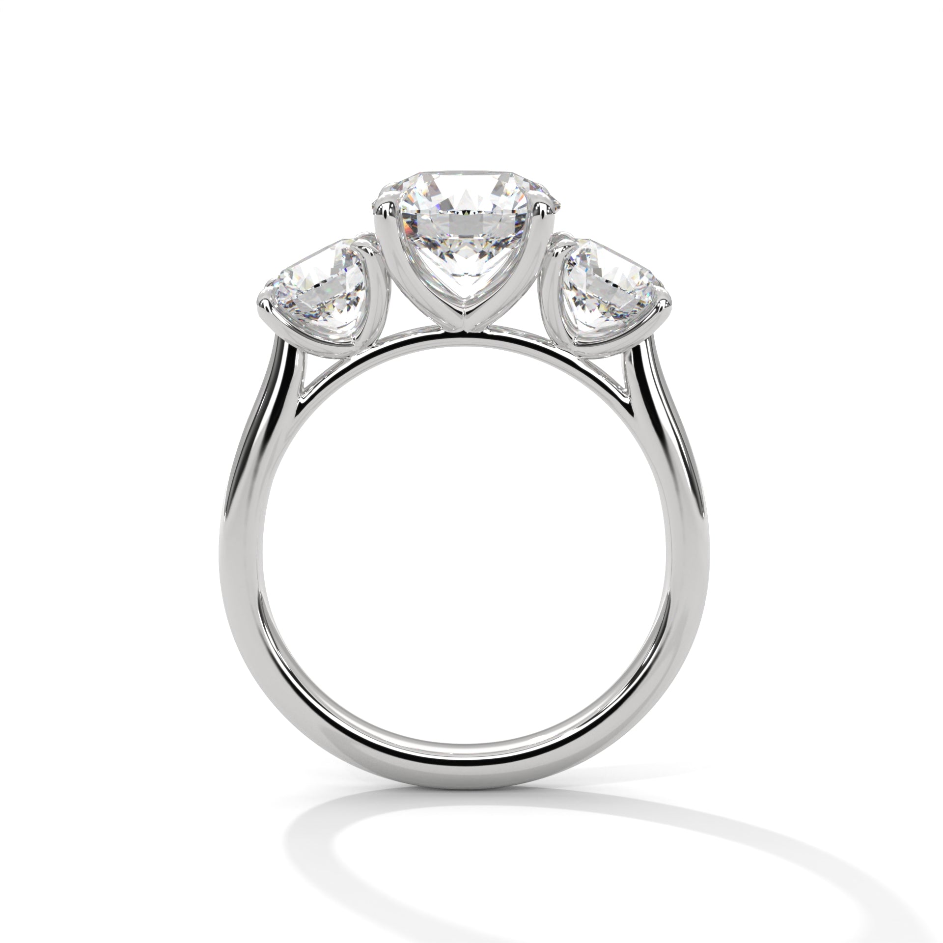 Timeless Three-Stone 3.68 CTW Round Diamond Ring | E VSS1
