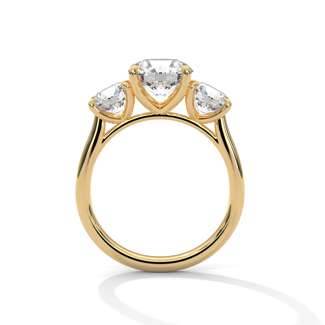 Timeless Three-Stone 3.68 CTW Round Diamond Ring | E VSS1