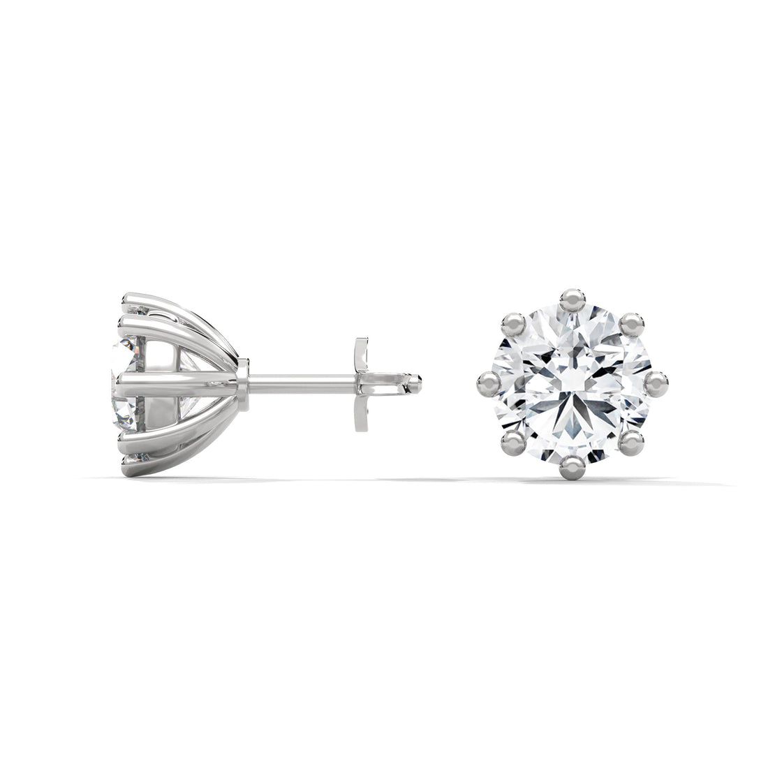 Elegant 8-Prong Round-Cut 14K Gold Stud Earrings| IGI Certified