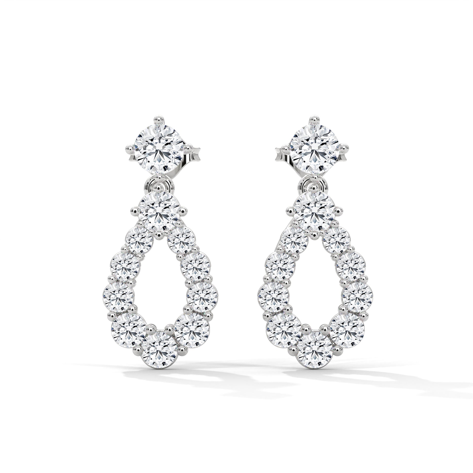 Teardrop Diamond Dangle Earrings | 0.85 CTW | 14K-18K Gold