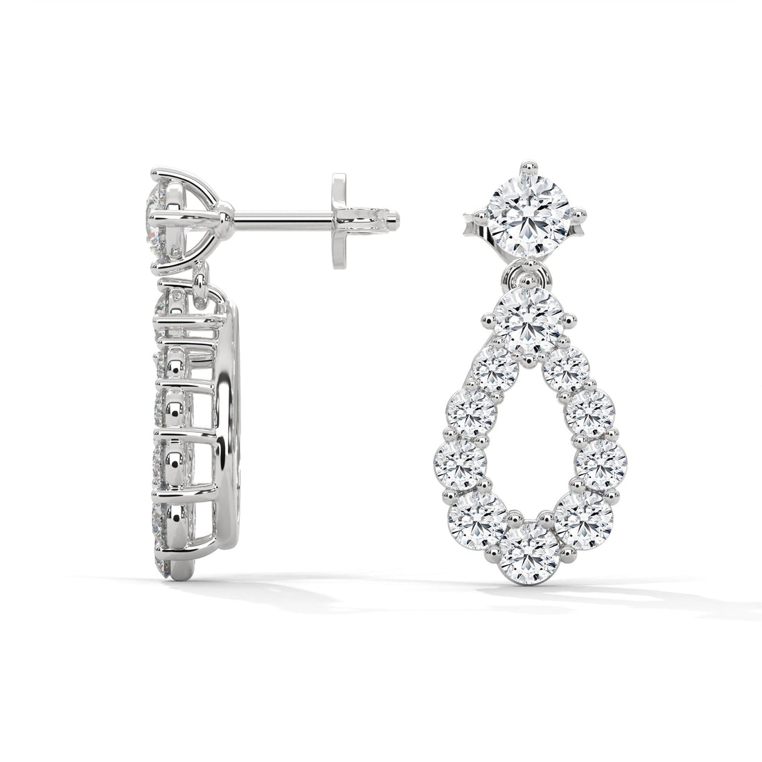 Teardrop Diamond Dangle Earrings | 0.85 CTW | 14K-18K Gold