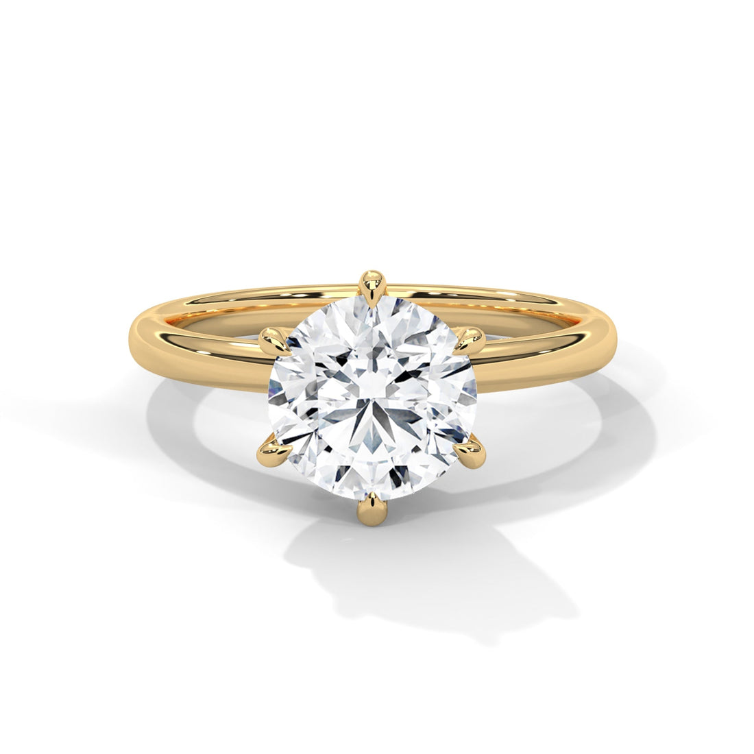 Eternal Elegance 2 CT Round Cut Diamond Solitaire Ring | 14K & 18K Gold