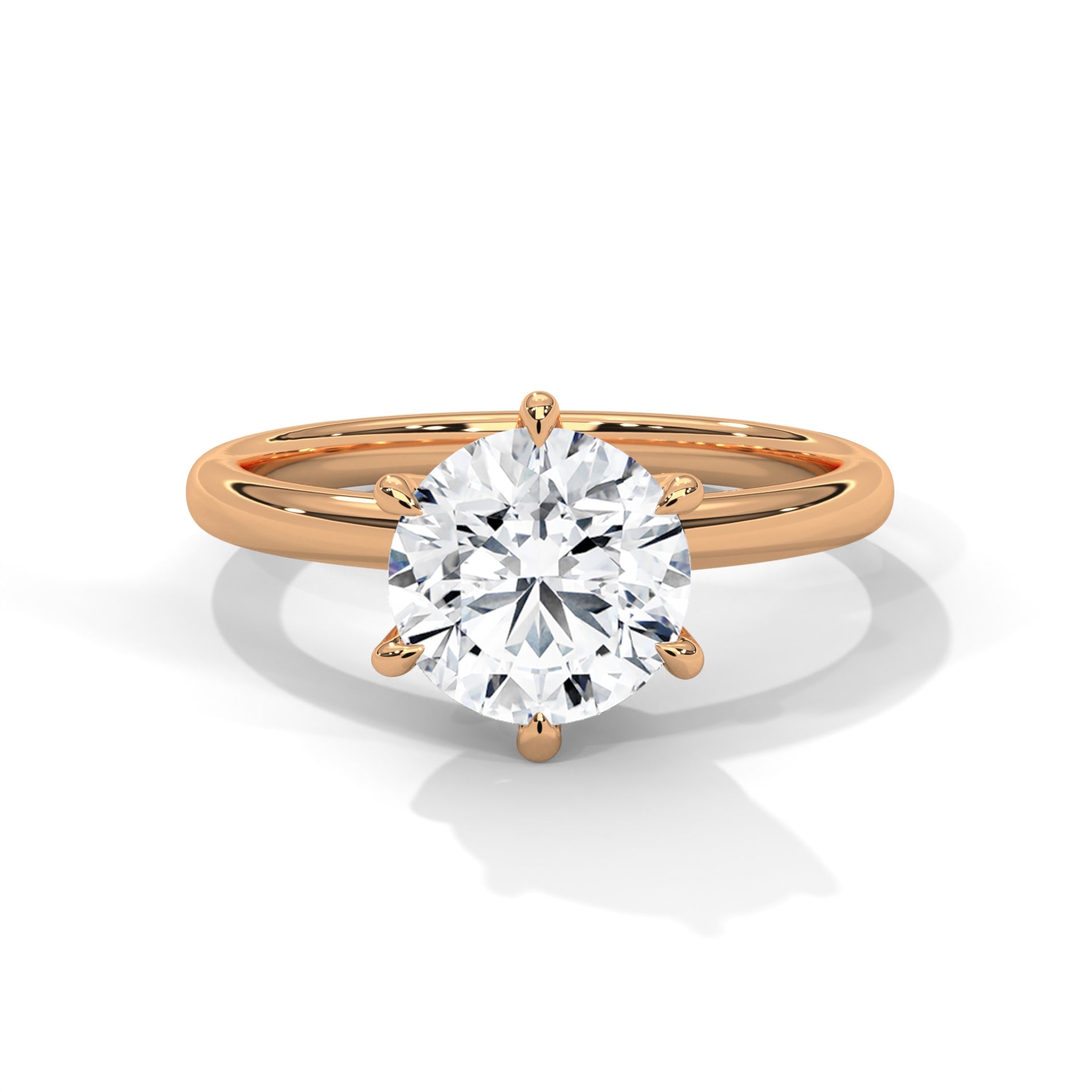Eternal Elegance 2 CT Round Cut Diamond Solitaire Ring | 14K & 18K Gold