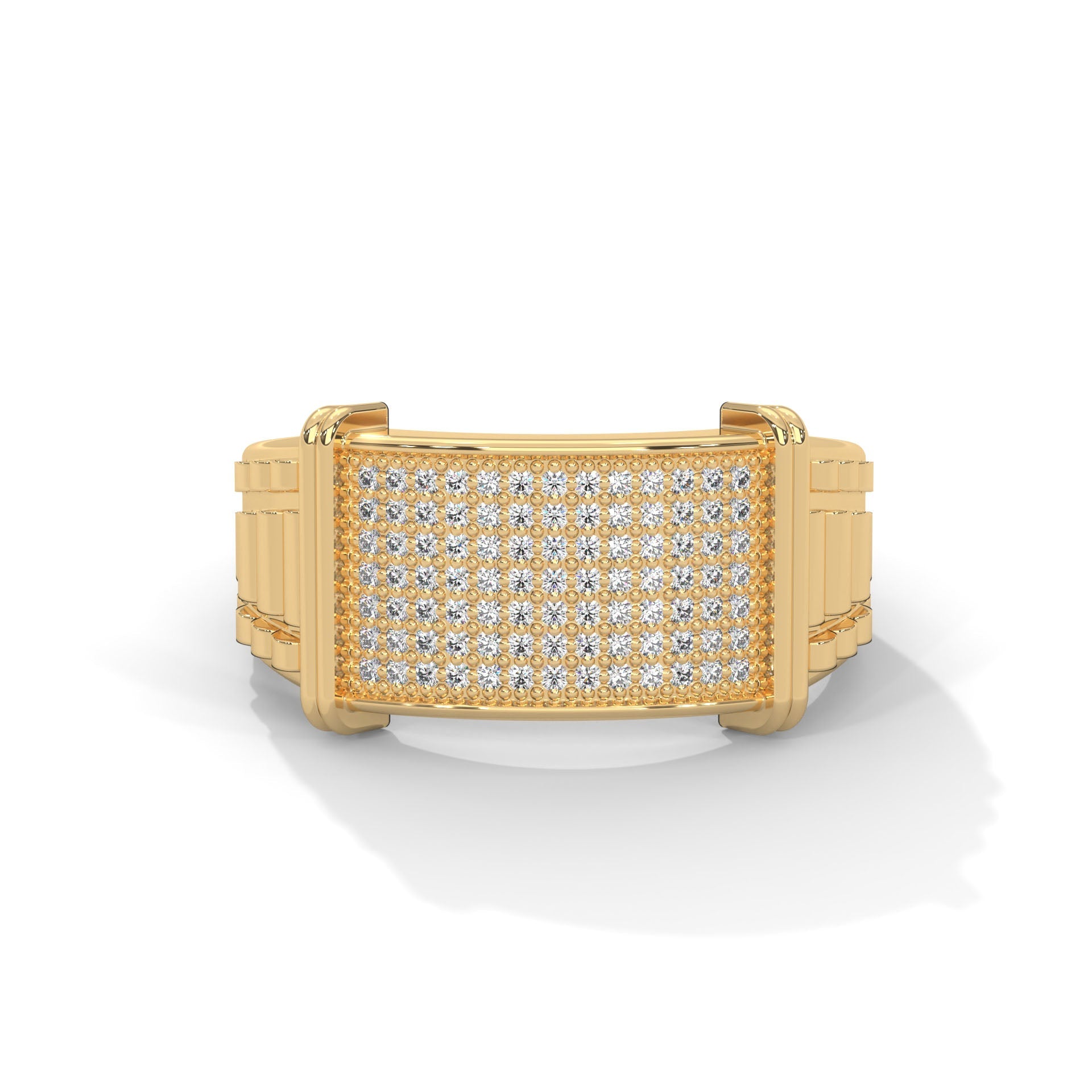 Dominus 0.46 CTW Round Lab-Grown Diamond Rectangular Men's Ring