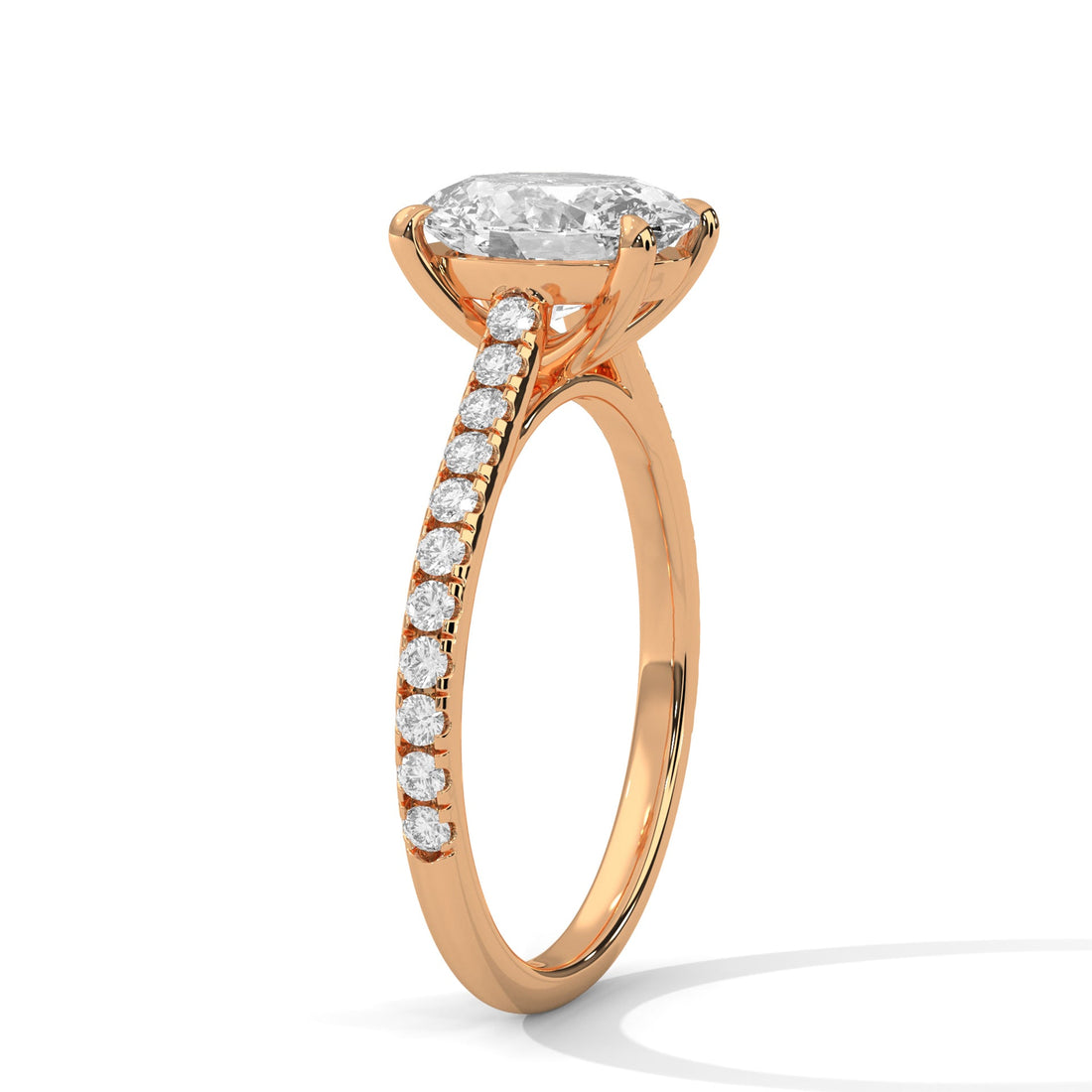Grandeur Oval-Cut 2.22 CTW Lab-Grown Diamond Engagement Gold Ring