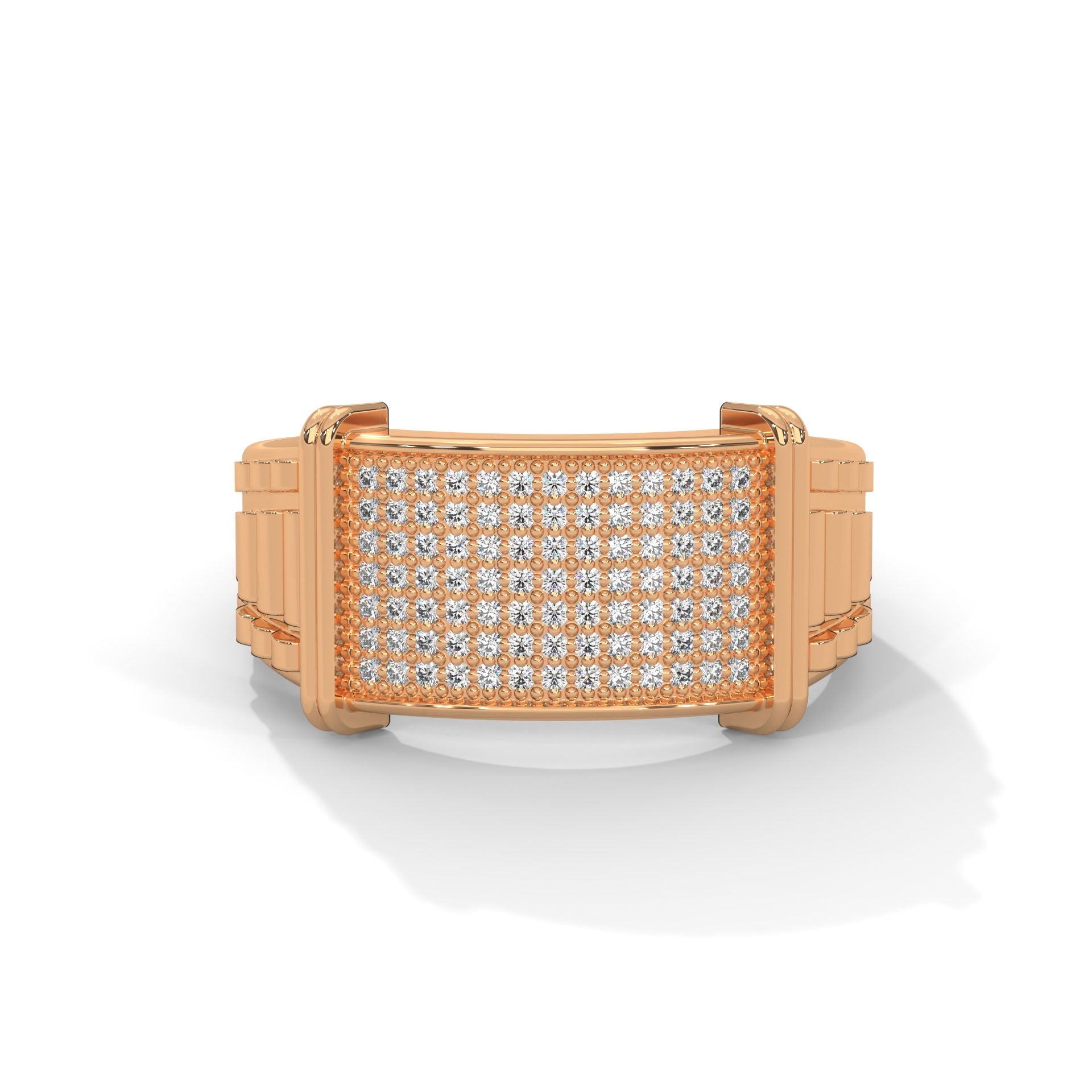 Dominus 0.46 CTW Round Lab-Grown Diamond Rectangular Men's Ring