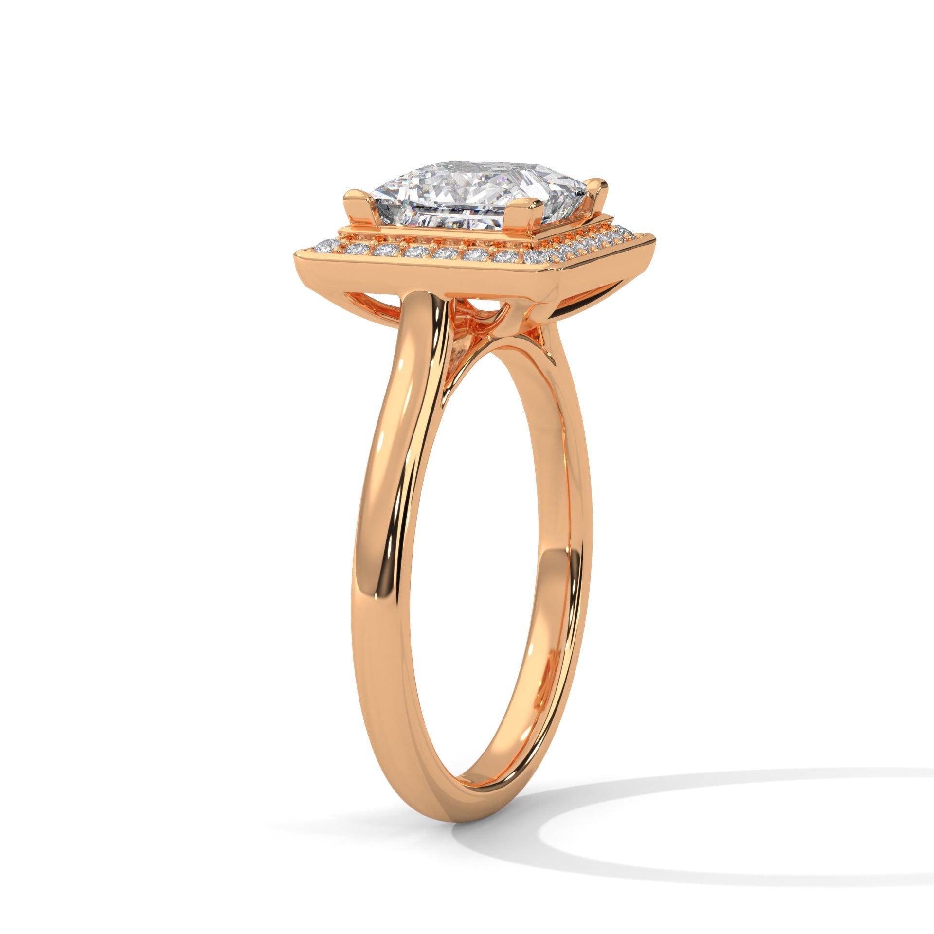 Majestic 2.18 CTW Princess Cut Diamond Halo Ring | E VS1