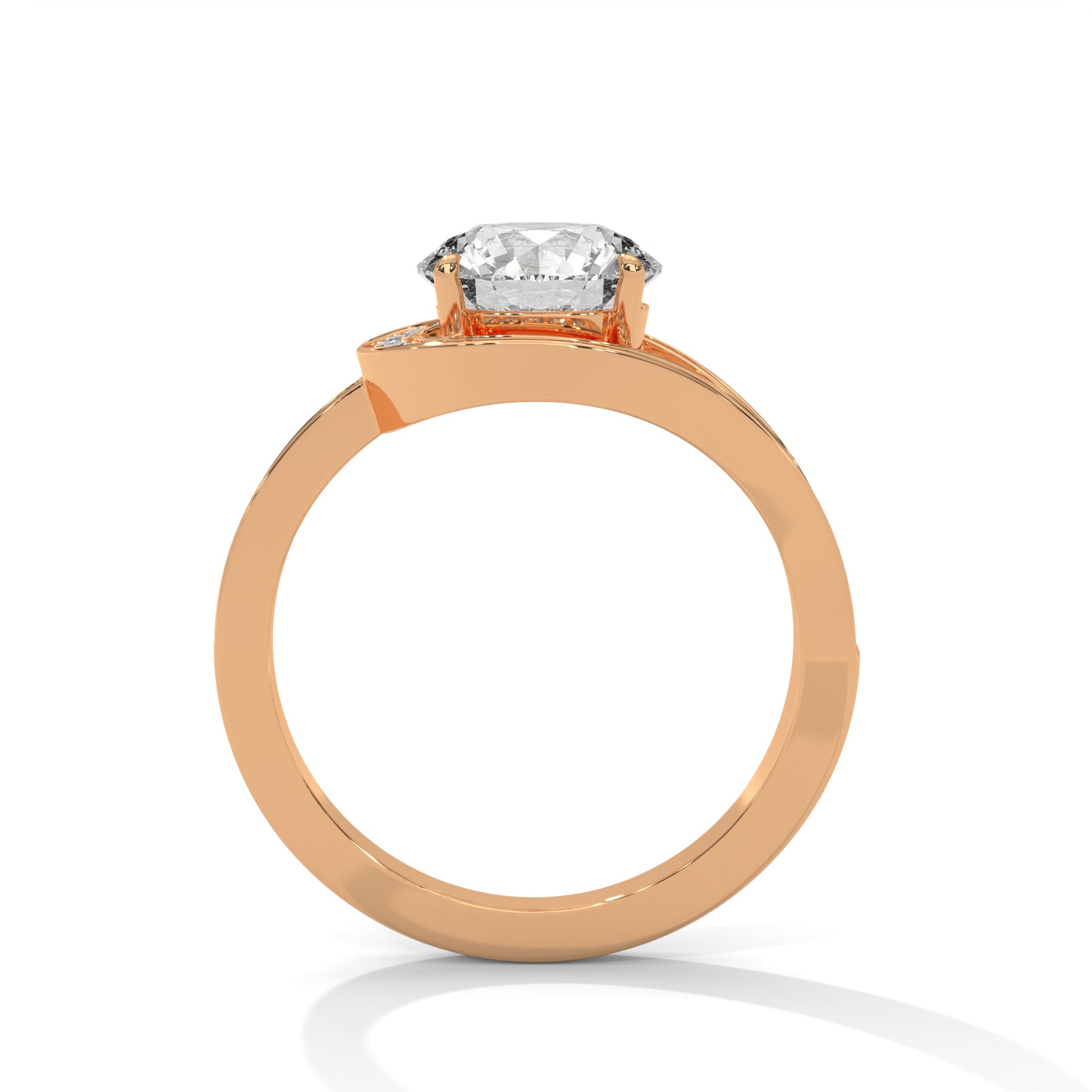 Celestia 2.72 CTW Round Diamond Halo Engagement Gold Ring