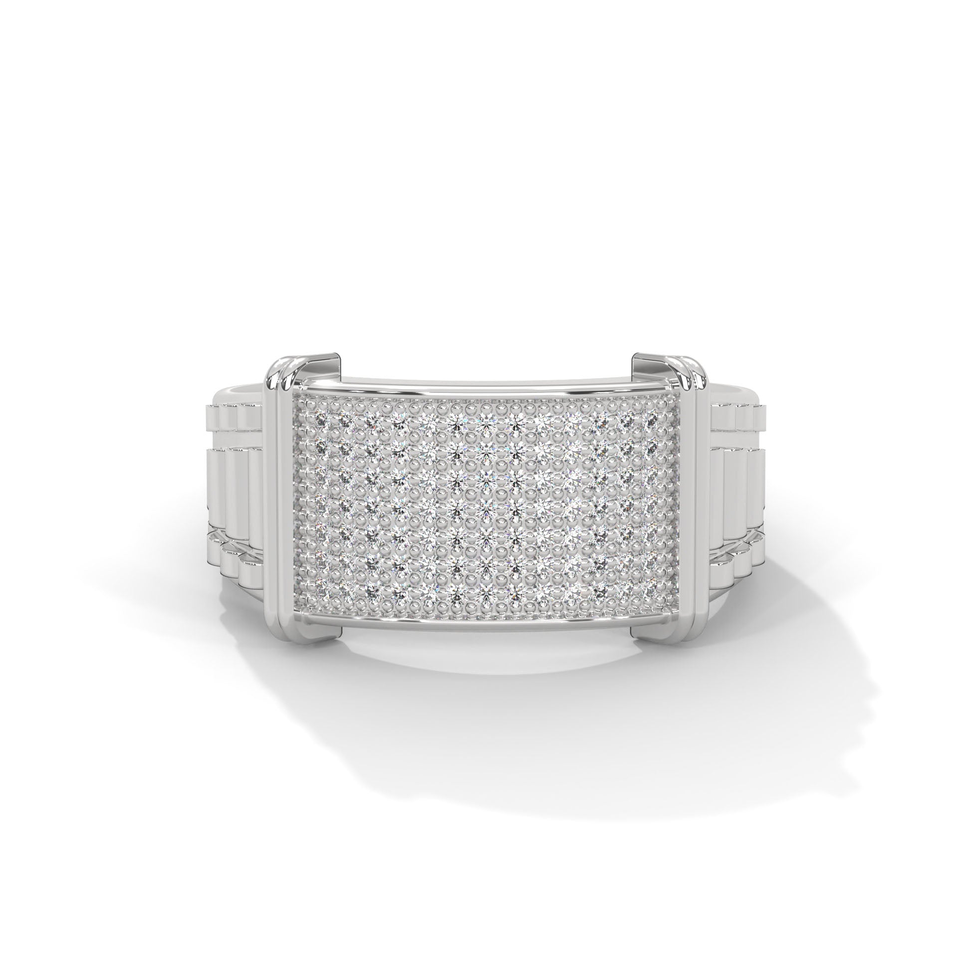 Dominus 0.46 CTW Round Lab-Grown Diamond Rectangular Men's Ring