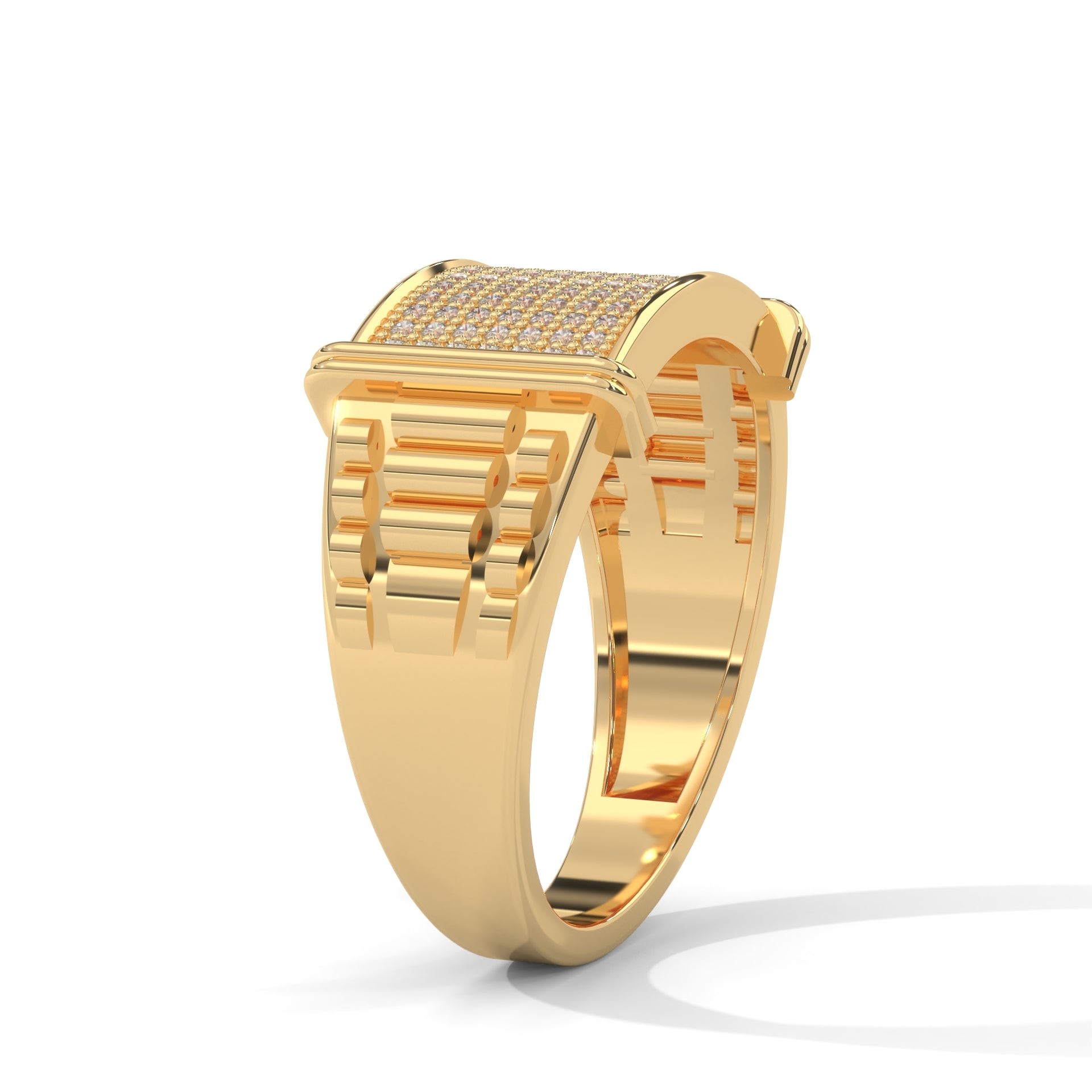 Dominus 0.46 CTW Round Lab-Grown Diamond Rectangular Men's Ring
