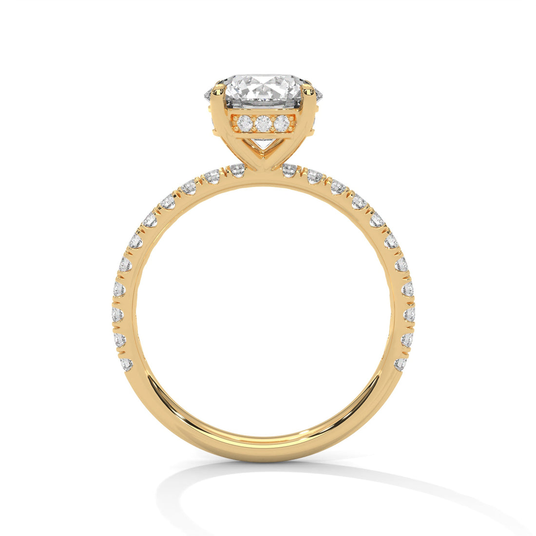 Odessa 1ct Round Lab-Grown Diamond Pave Engagement Ring | 1.47 CTW