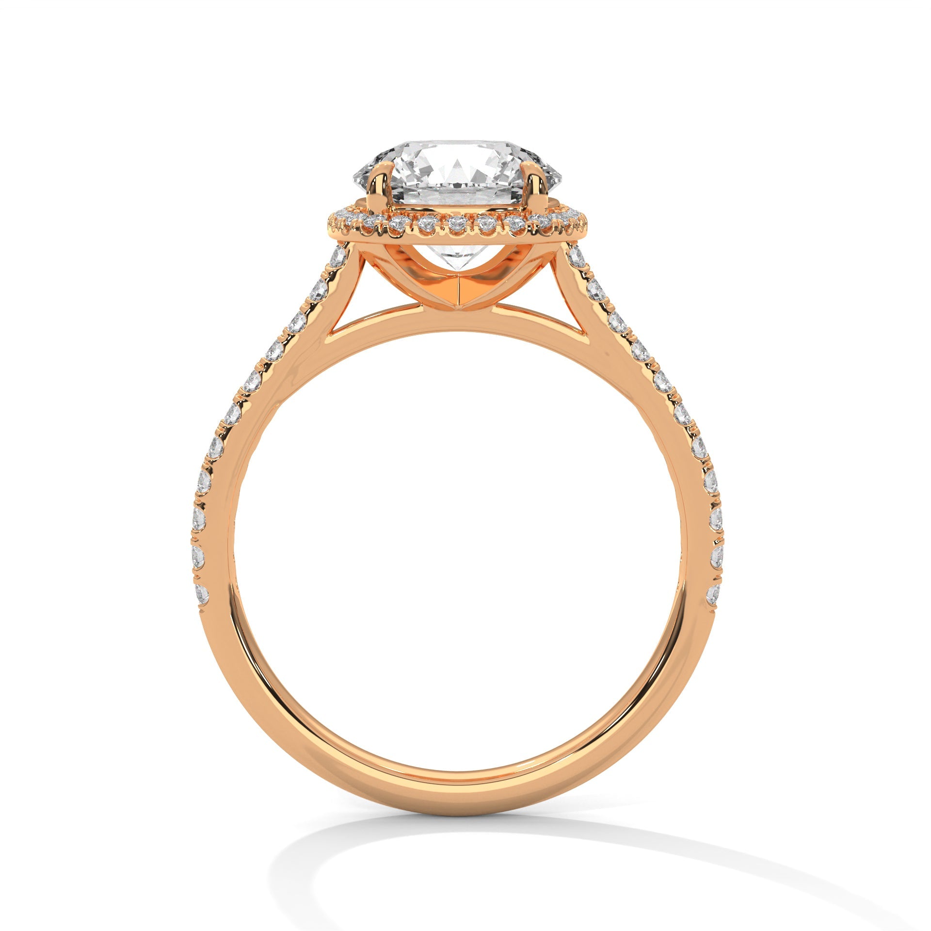Radiance Halo 2.36 CTW Cushion-Cut Diamond Engagement Ring | F-VS1