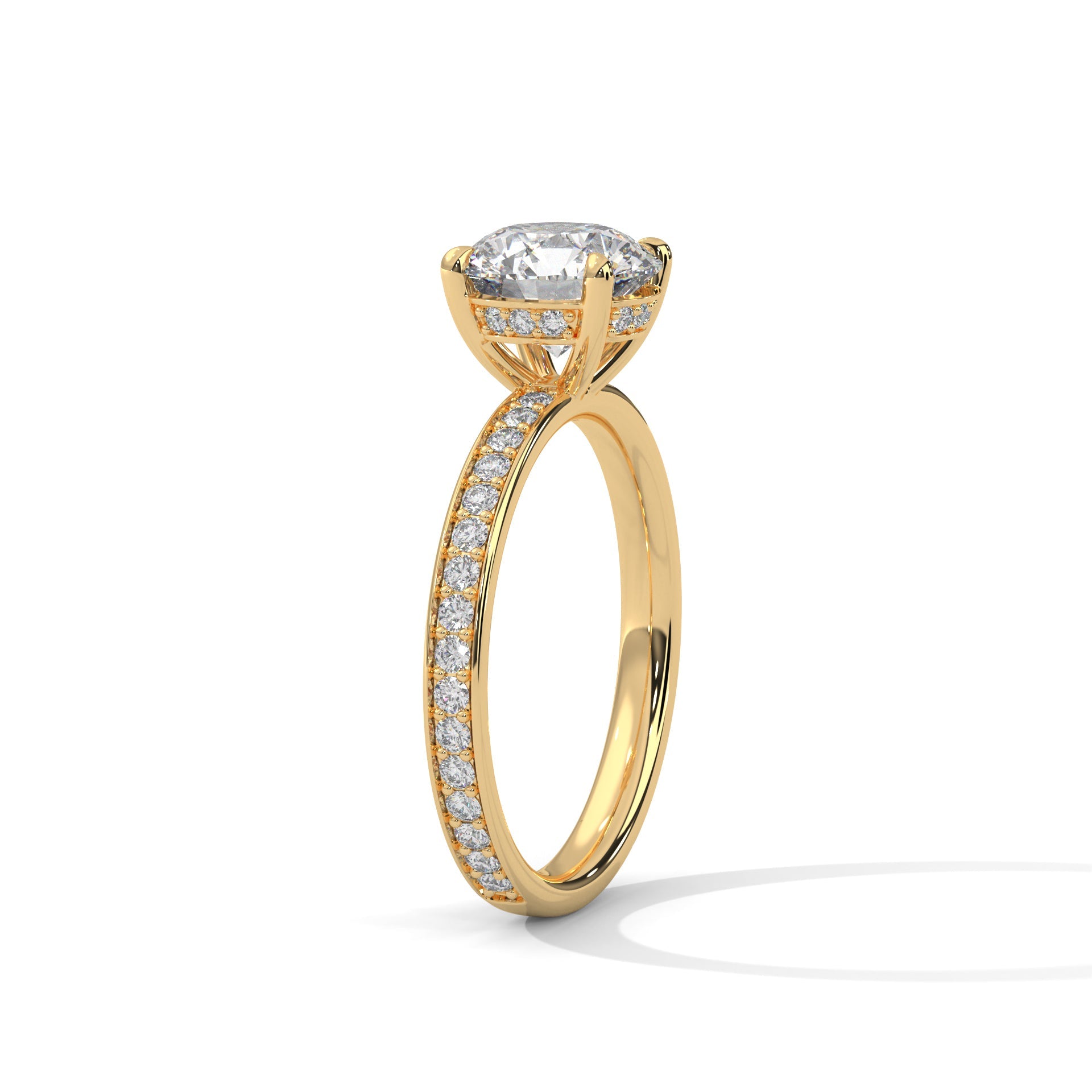 Lustrous Charm 1.5 CT Round-Cut Lab Grown Diamond Pave Ring | 1.96 CTW