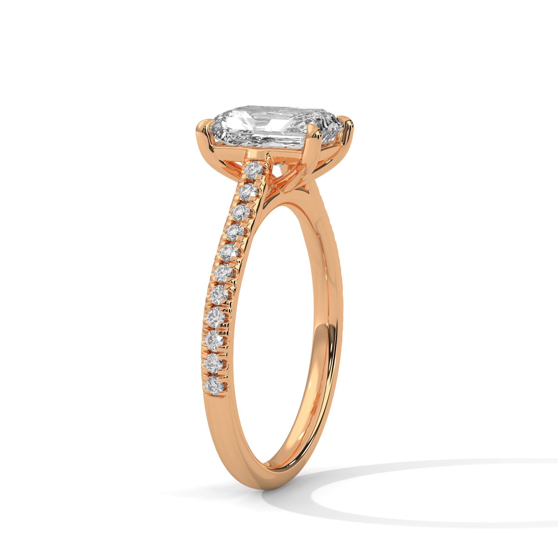 Graceful Lumina 1.5CT Emerald Lab-Grown Diamond Engagement Ring | 1.72 CTW