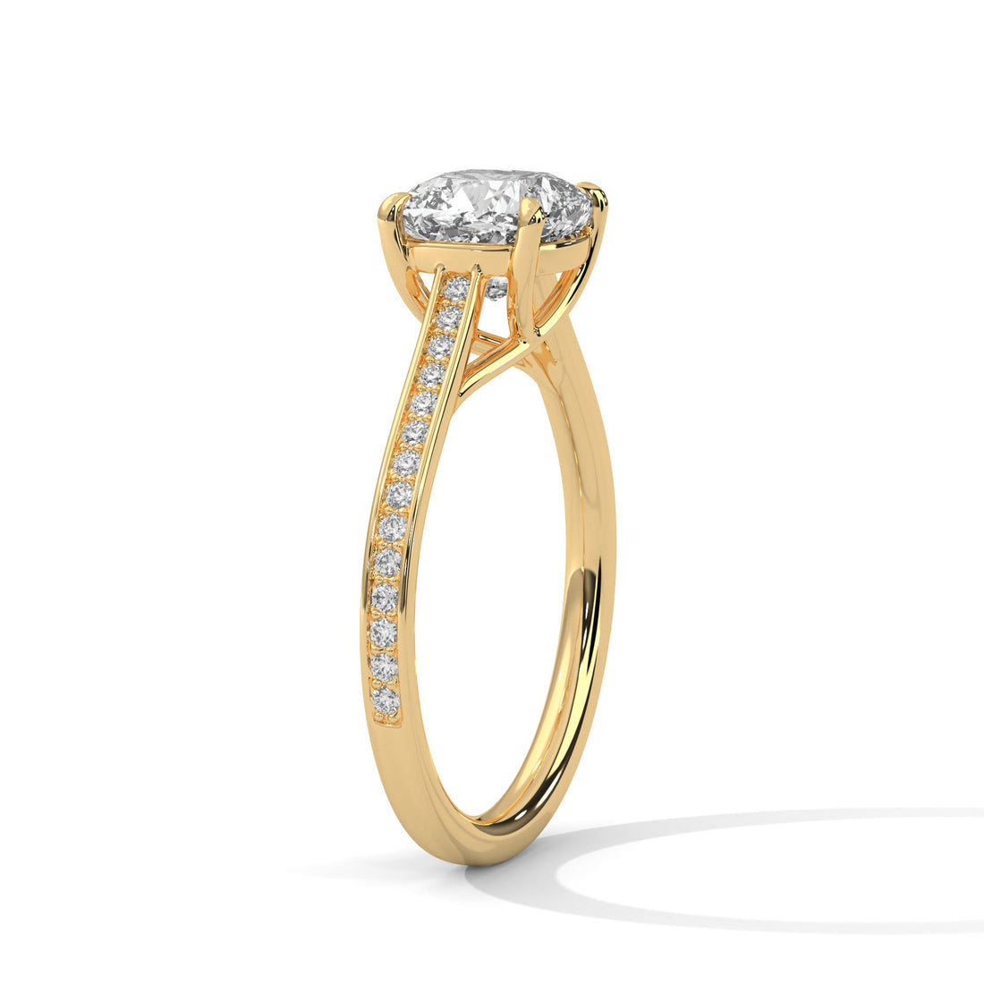 Xalora Bliss 1.5 CT Cushion-Cut Lab Grown Diamond Pave Ring | 1.62 CTW
