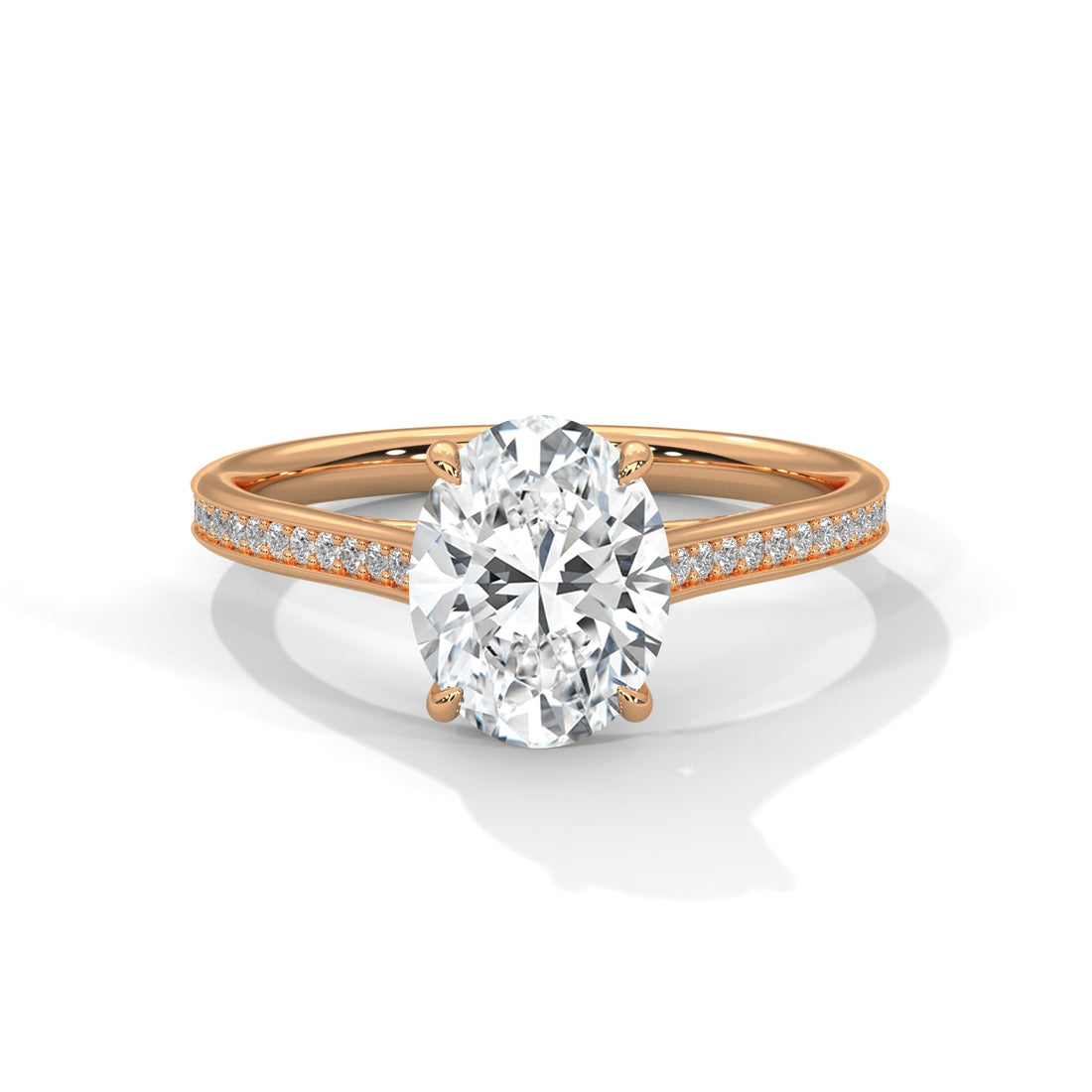 Lustrous 2.17 CTW Oval Diamond Engagement Ring | E VS1
