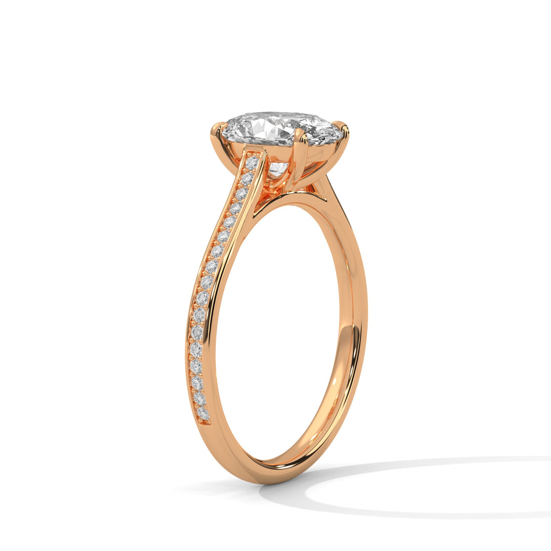 Lustrous 2.17 CTW Oval Diamond Engagement Ring | E VS1