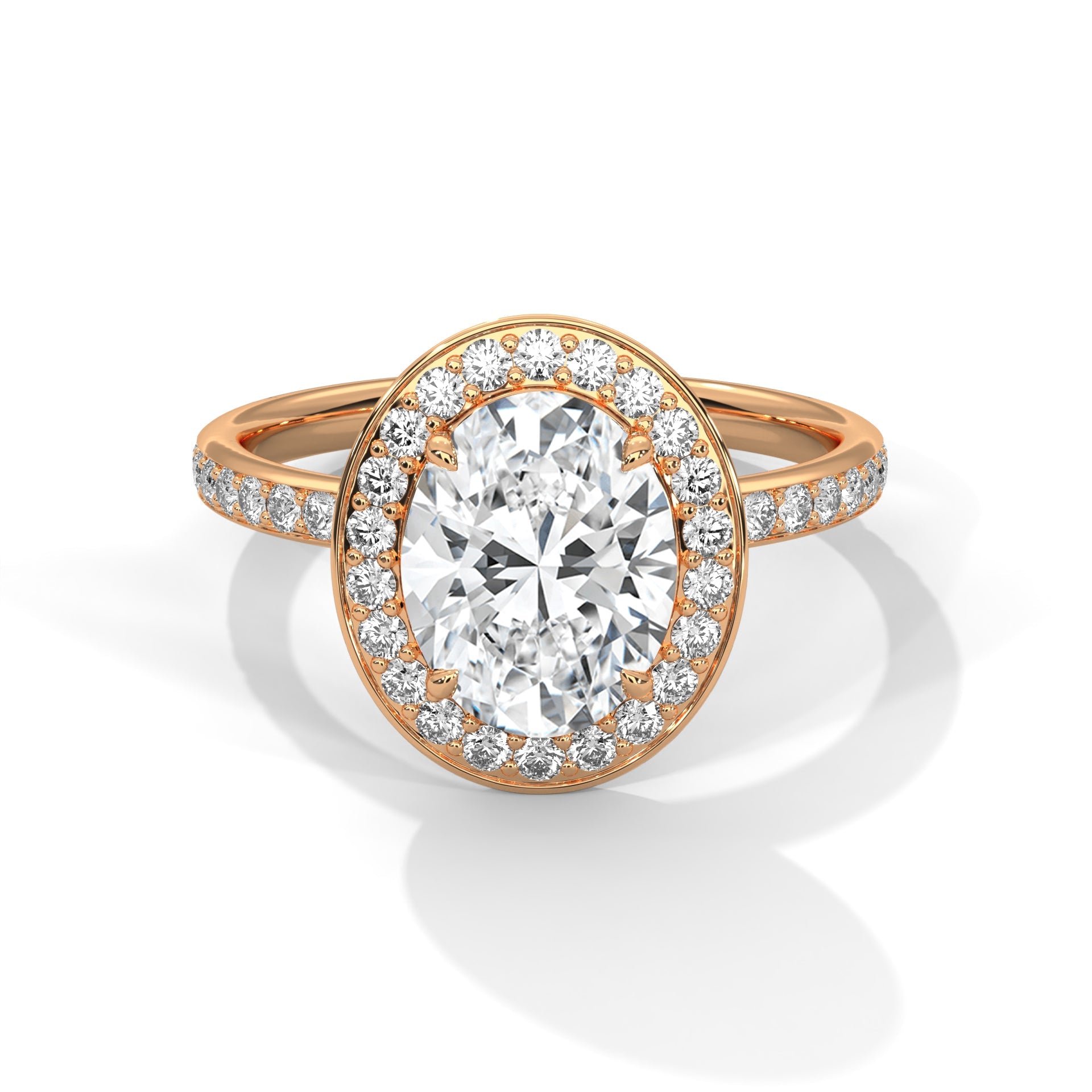 Amora 3ct Oval Lab-Grown Diamond Halo Engagement Ring | 3.52 CTW