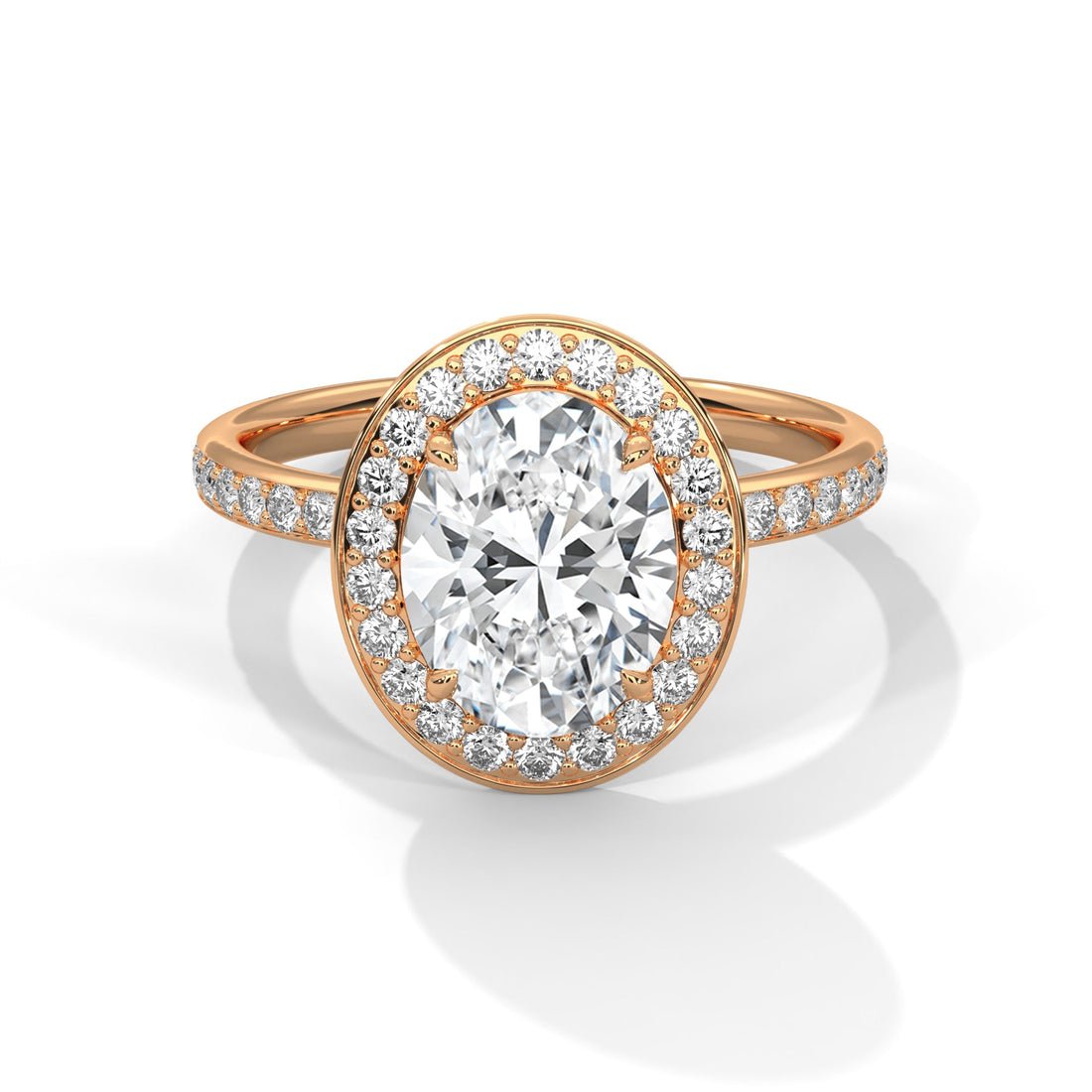 Elysian 2.52 CTW Oval Diamond Halo Engagement Ring | 14K & 18K Gold