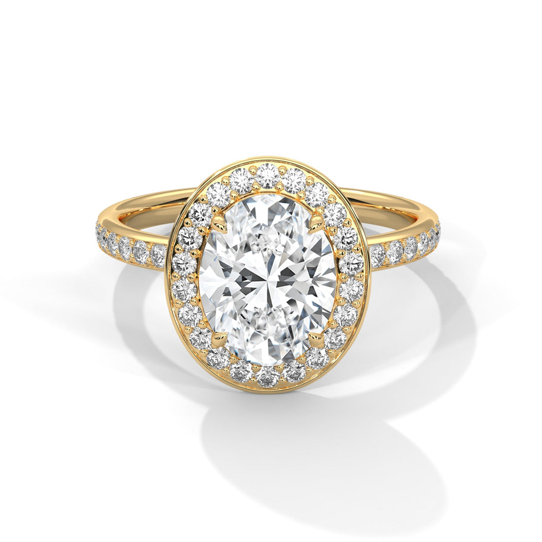 Elysian 2.52 CTW Oval Diamond Halo Engagement Ring | 14K & 18K Gold