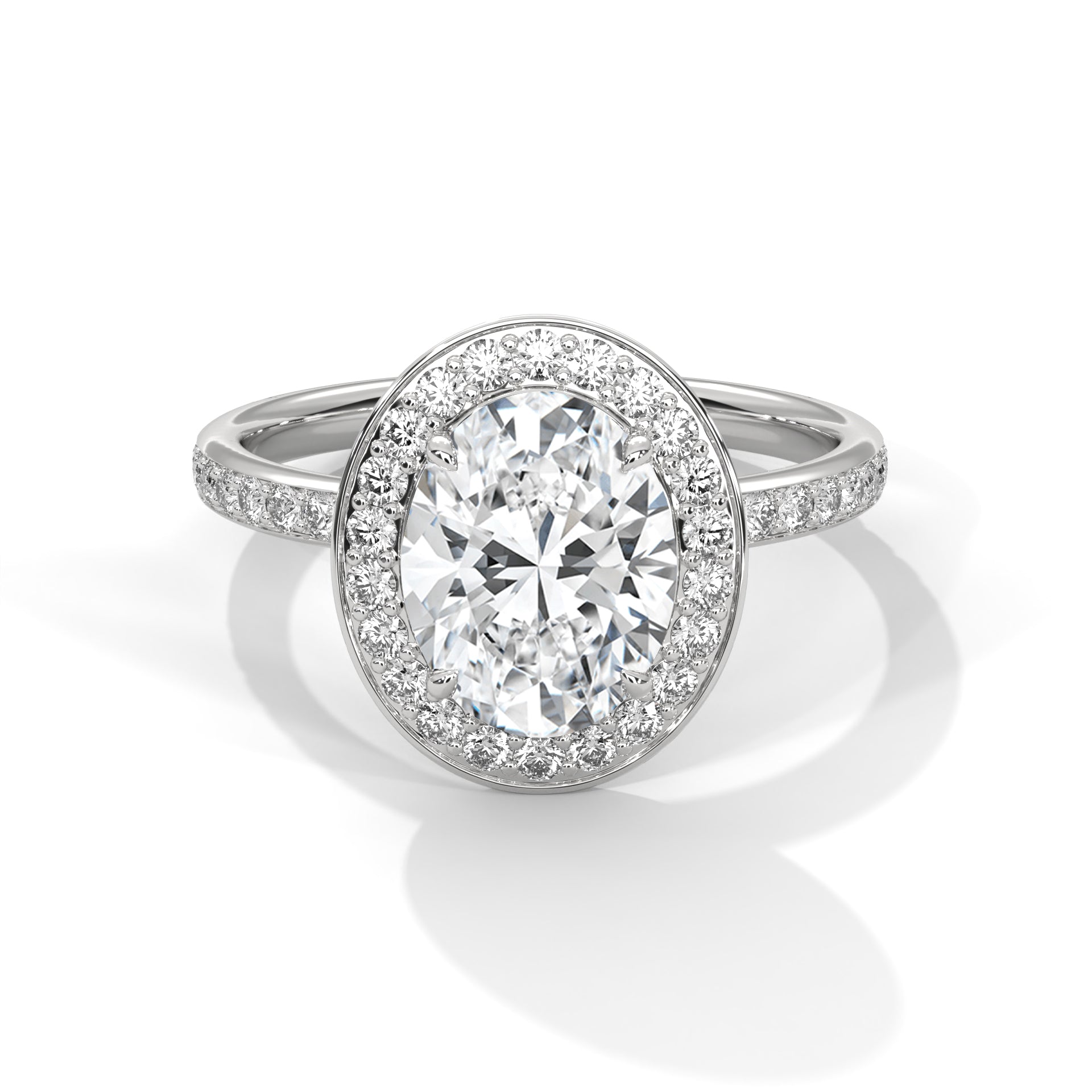 Amora 3ct Oval Lab-Grown Diamond Halo Engagement Ring | 3.52 CTW