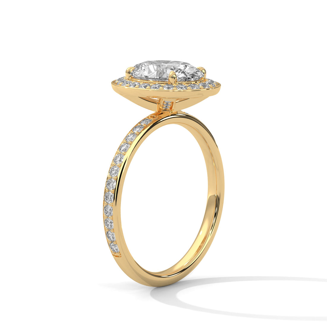 Elysian 2.52 CTW Oval Diamond Halo Engagement Ring | 14K & 18K Gold