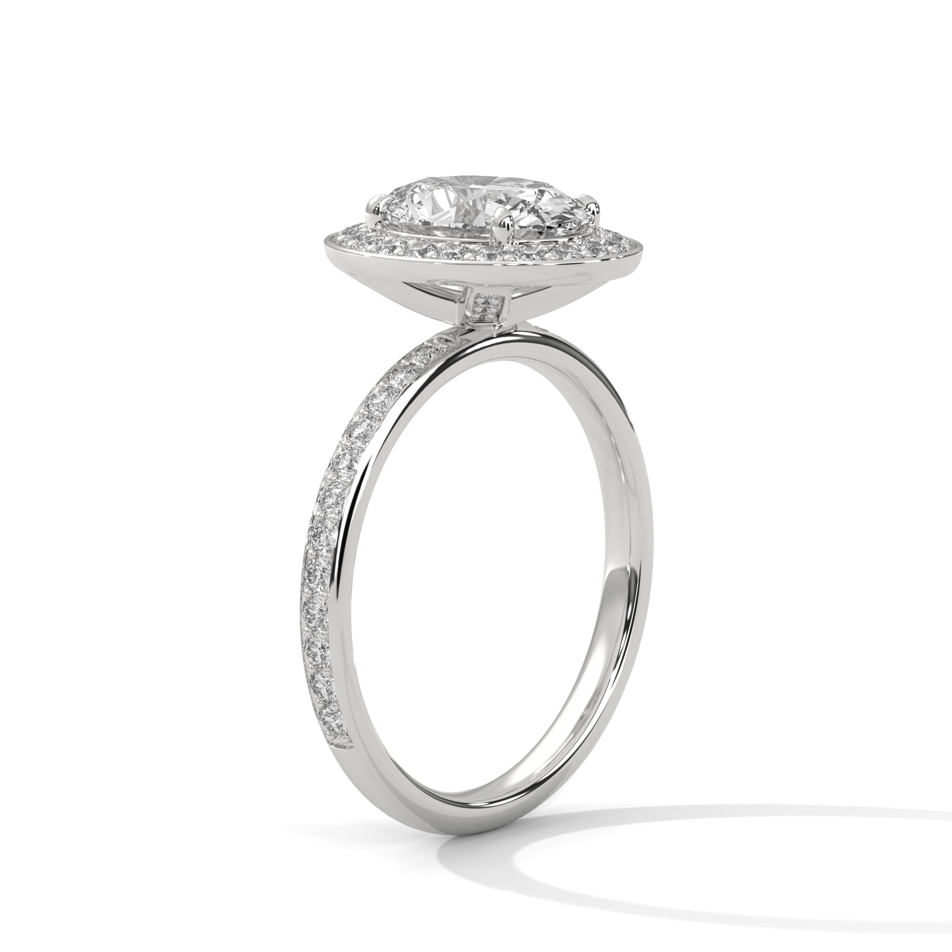 Amora 3ct Oval Lab-Grown Diamond Halo Engagement Ring | 3.52 CTW