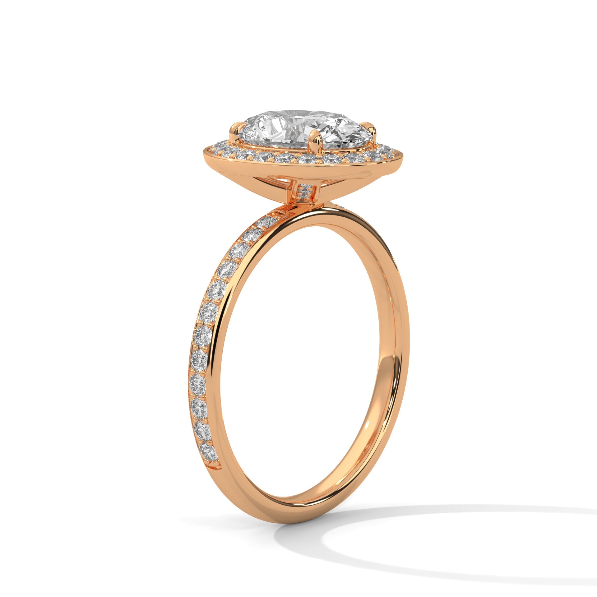 Amora 3ct Oval Lab-Grown Diamond Halo Engagement Ring | 3.52 CTW