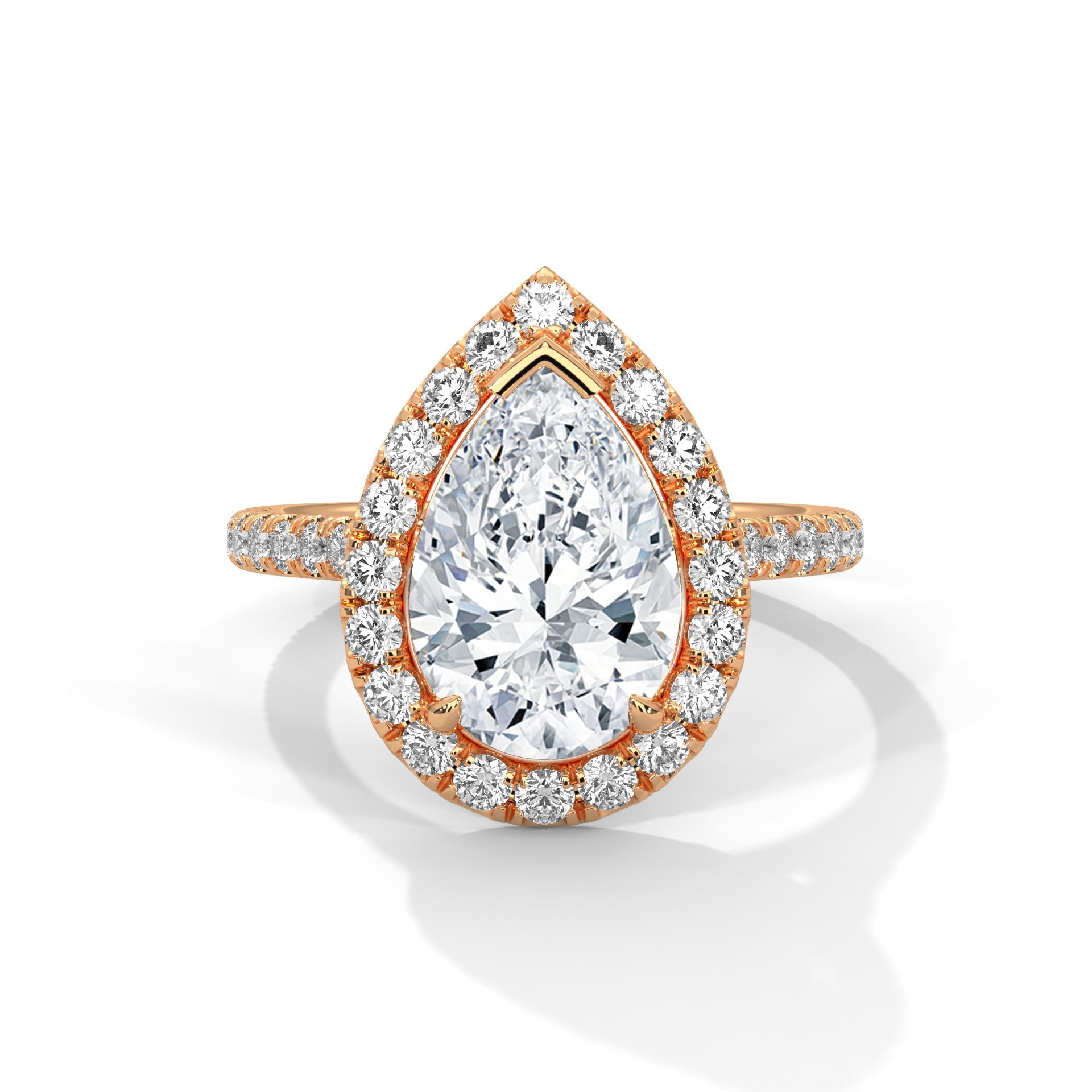 Pave 2CT Pear Lab-Grown Diamond Engagement Ring | 2.73 CTW