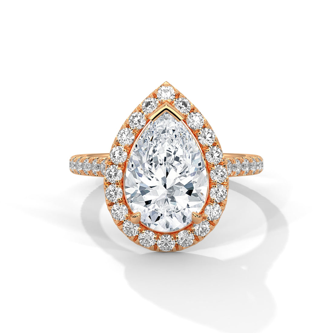 Pave 2CT Pear Lab-Grown Diamond Engagement Ring | 2.73 CTW