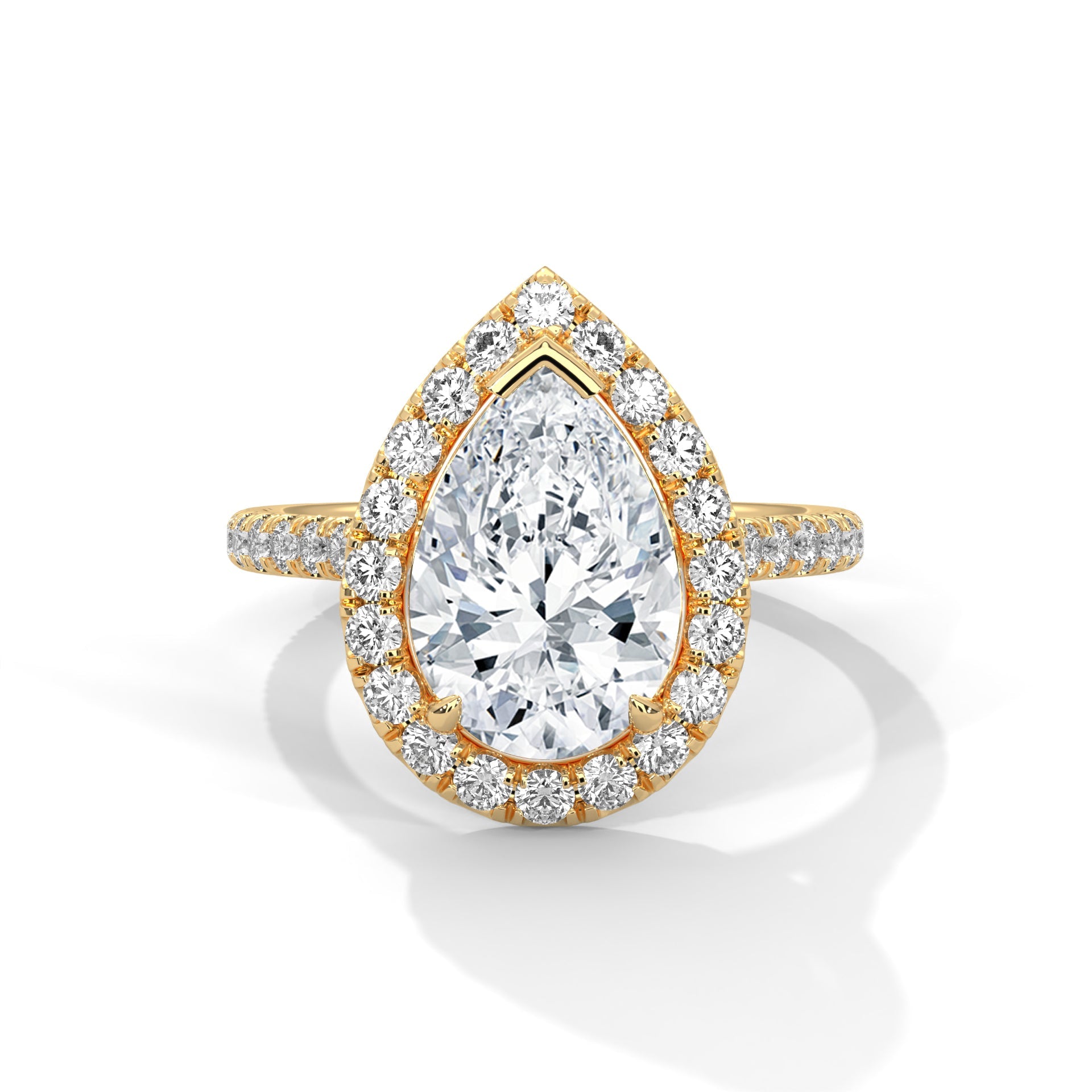 Pave 2CT Pear Lab-Grown Diamond Engagement Ring | 2.73 CTW