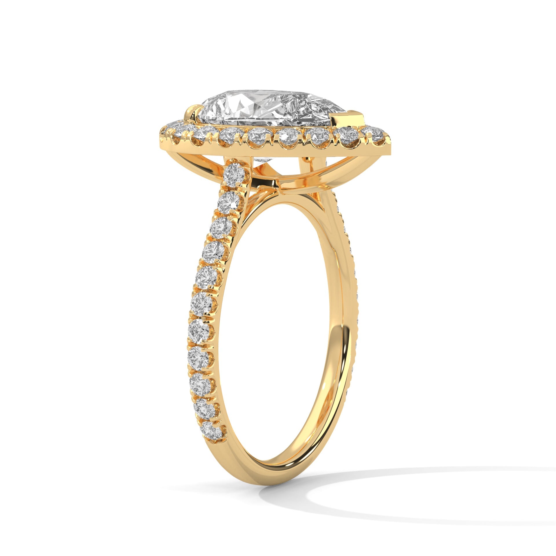 Pave 2CT Pear Lab-Grown Diamond Engagement Ring | 2.73 CTW