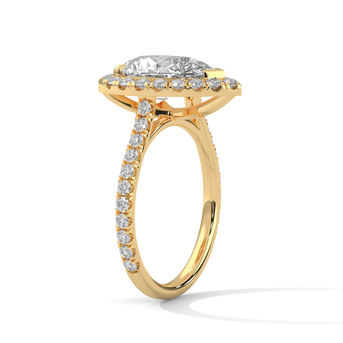 Pave 2CT Pear Lab-Grown Diamond Engagement Ring | 2.73 CTW