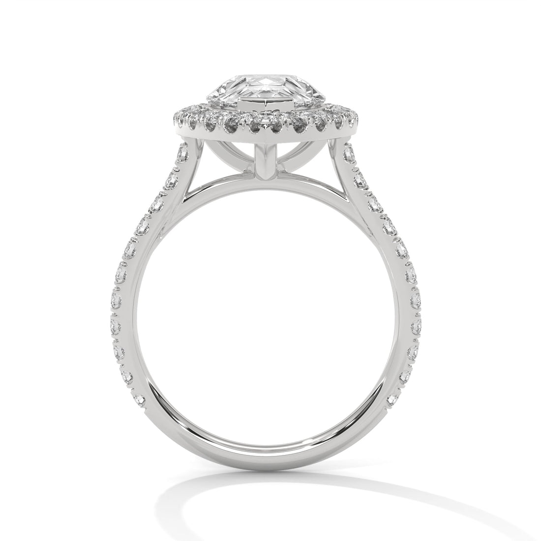 Pave 2CT Pear Lab-Grown Diamond Engagement Ring | 2.73 CTW