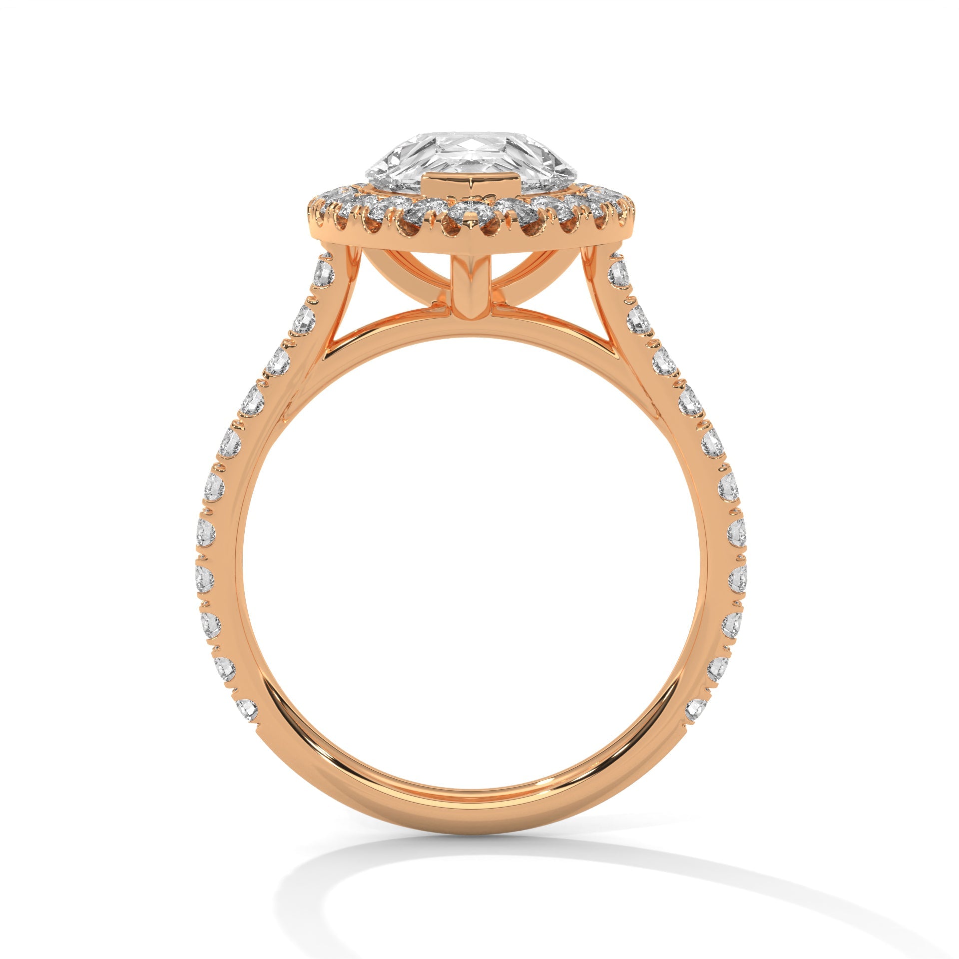 Pave 2CT Pear Lab-Grown Diamond Engagement Ring | 2.73 CTW