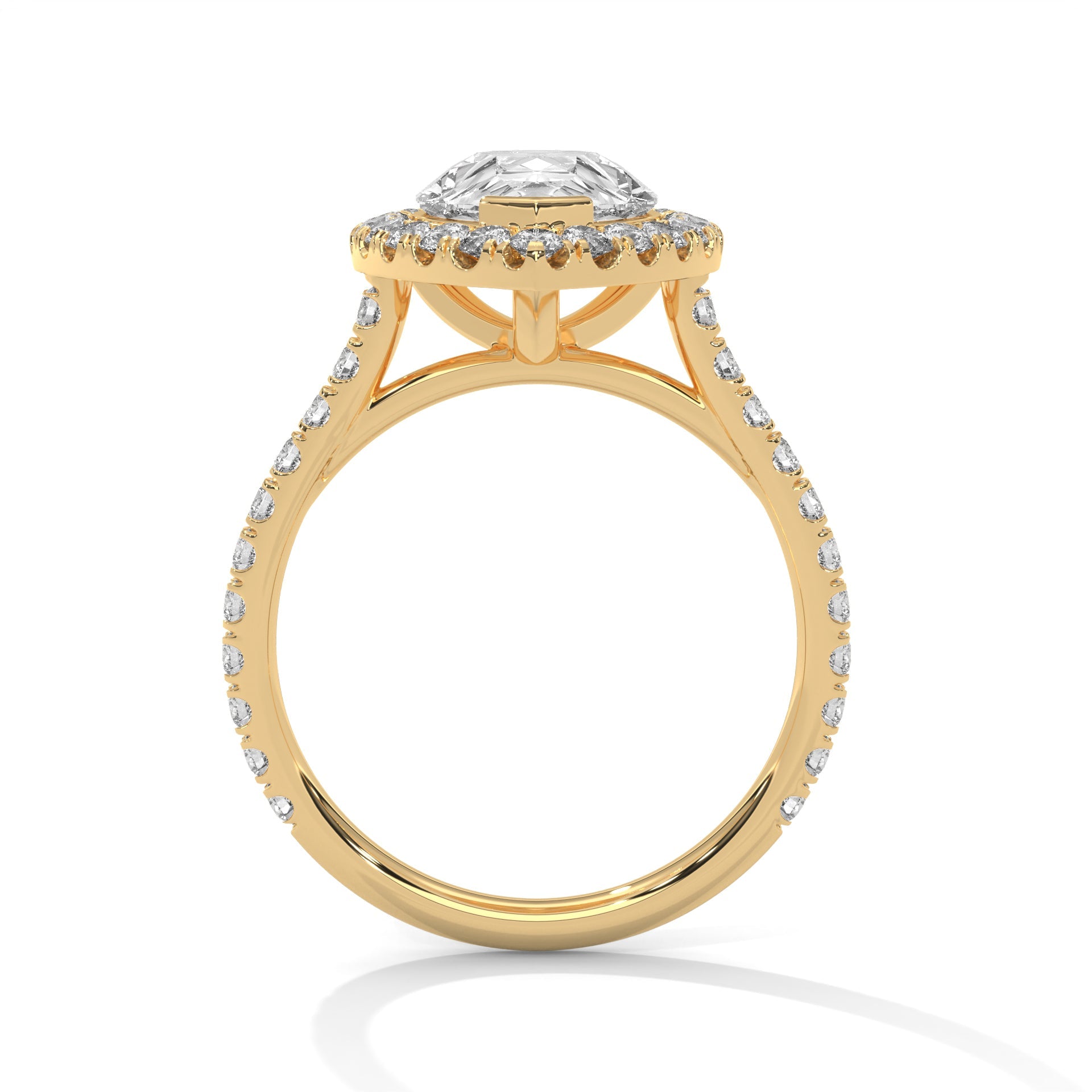 Pave 2CT Pear Lab-Grown Diamond Engagement Ring | 2.73 CTW