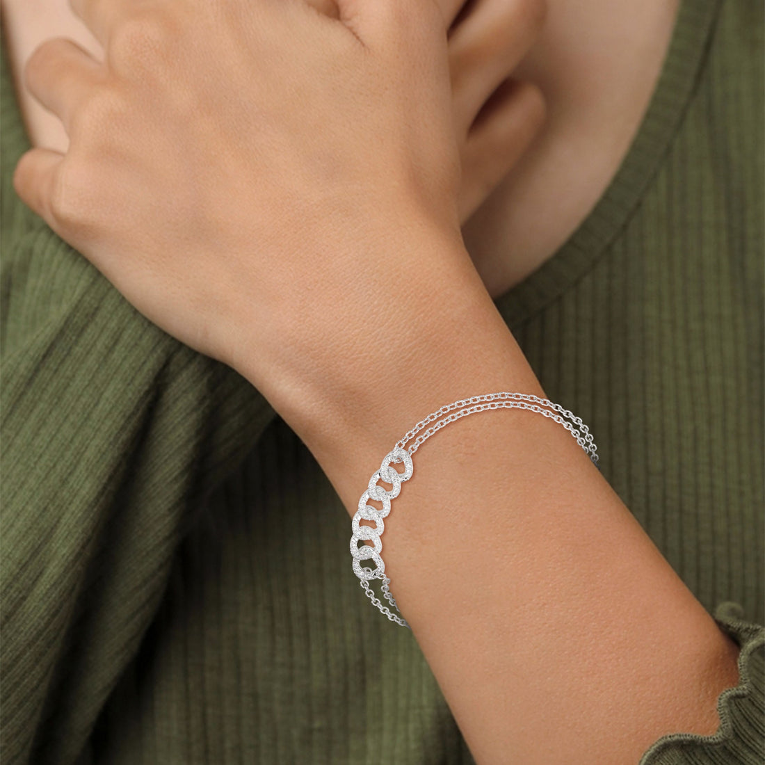 CelestiLink Round-Cut Lab-Grown Diamond Chain Bracelet | 0.30 CTW