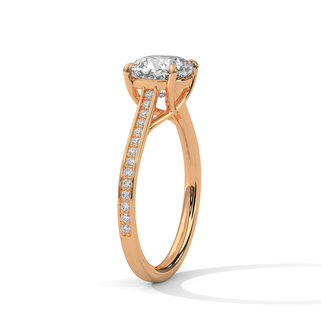 Xalora Bliss 1.5 CT Cushion-Cut Lab Grown Diamond Pave Ring | 1.62 CTW
