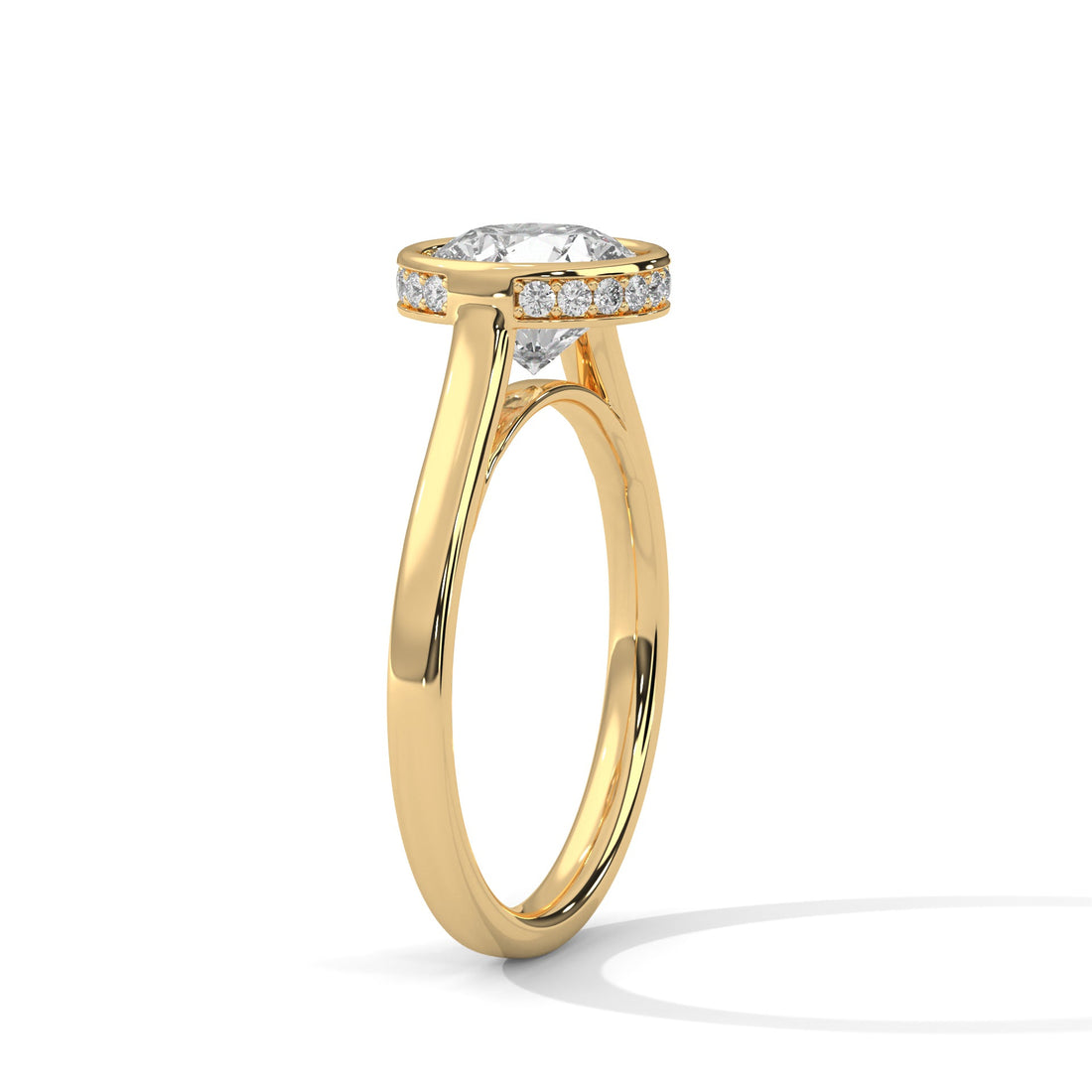 Sleek Radiance 1 CT Round-Cut Lab Grown Diamond Bezel Set Ring | 1.14 CTW