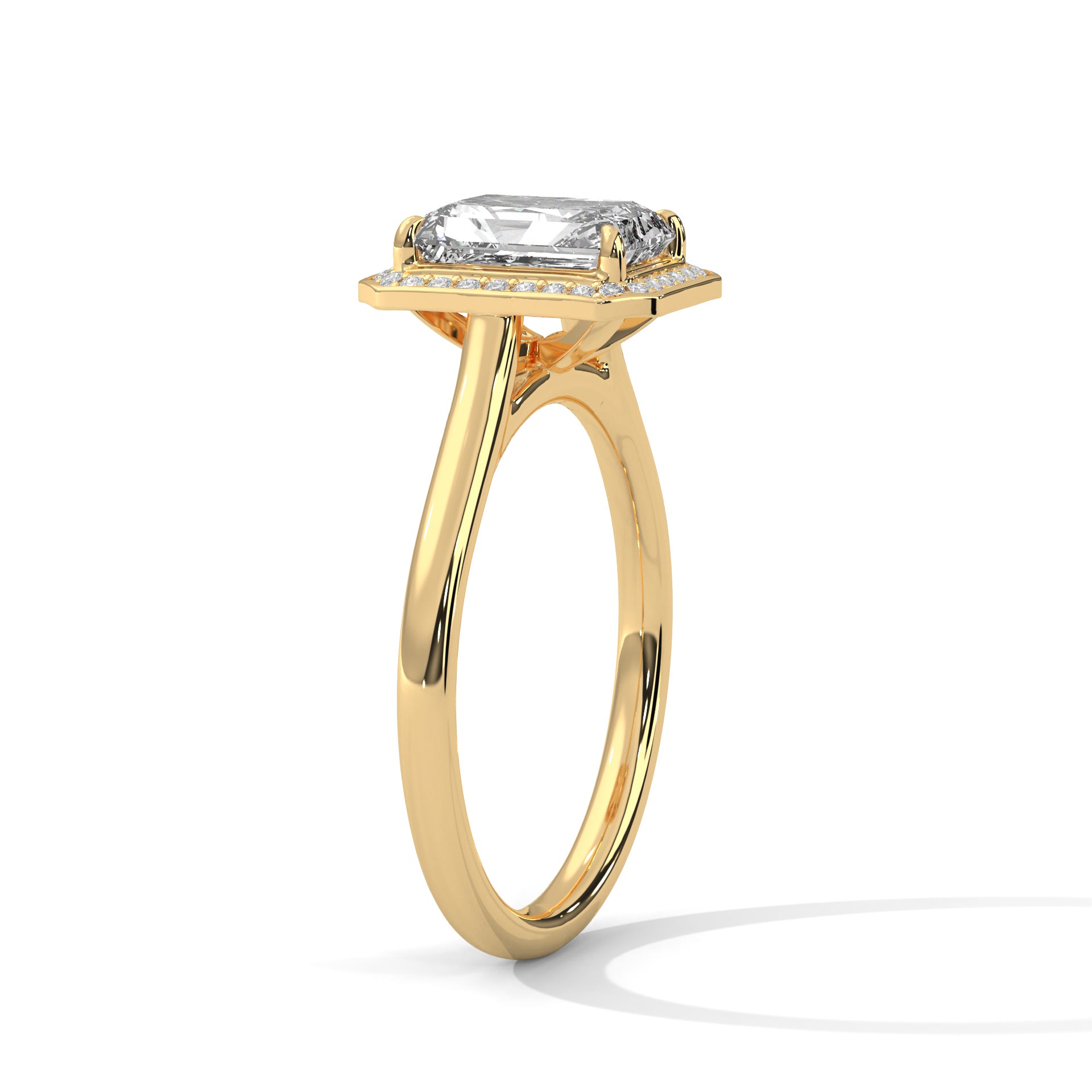 Royal Halo 1.5CT Emerald Lab-Grown Diamond Engagement Ring | 1.65 CTW