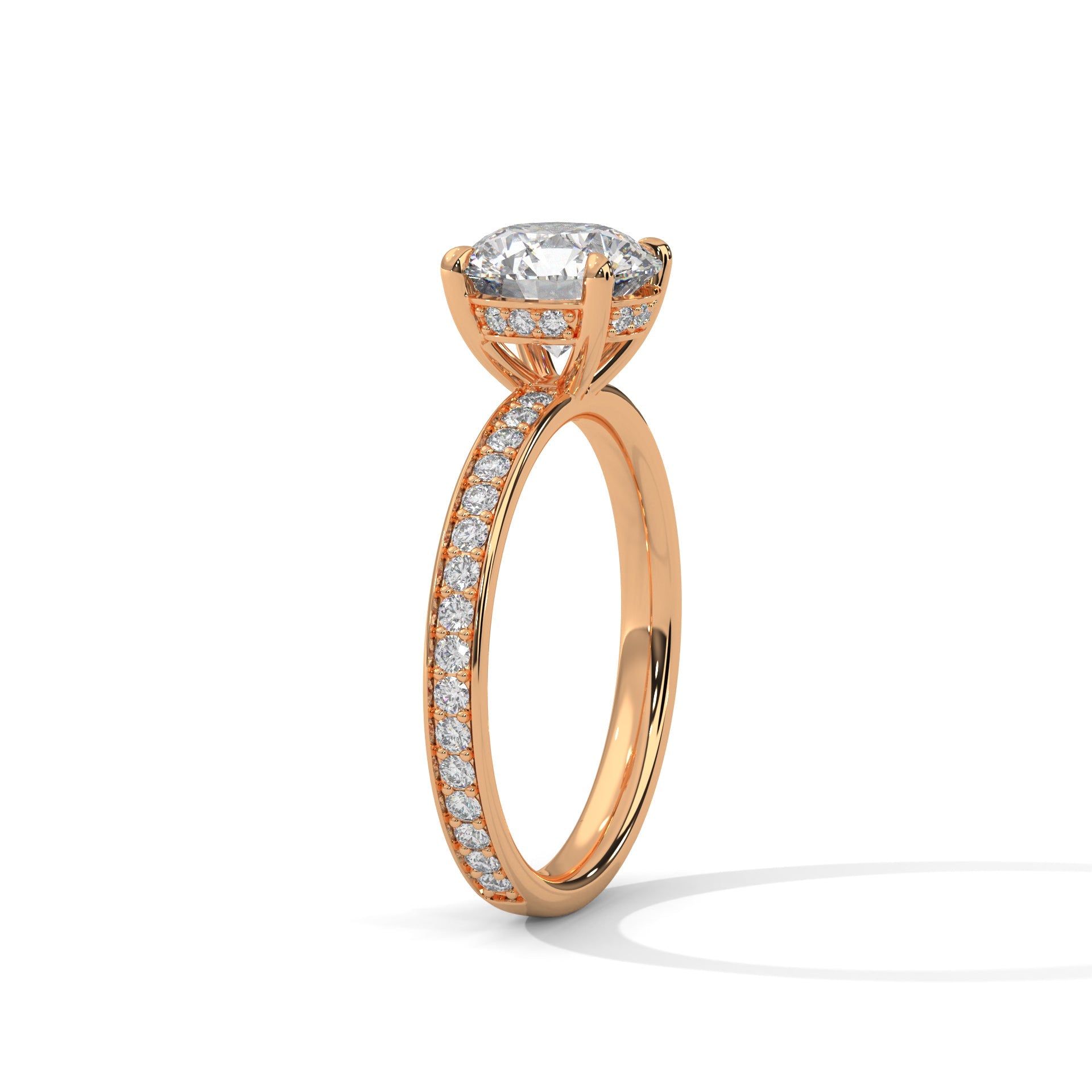 Radiance 2.46 CTW Round-Cut Diamond Pavé Engagement Ring | F-VS1