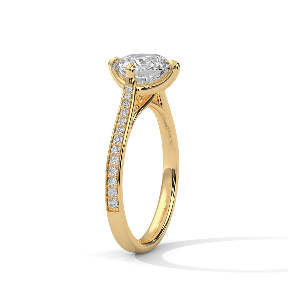 Celestia 2.18 CTW Round-Cut Diamond Pavé Engagement Ring | 14K & 18K Gold