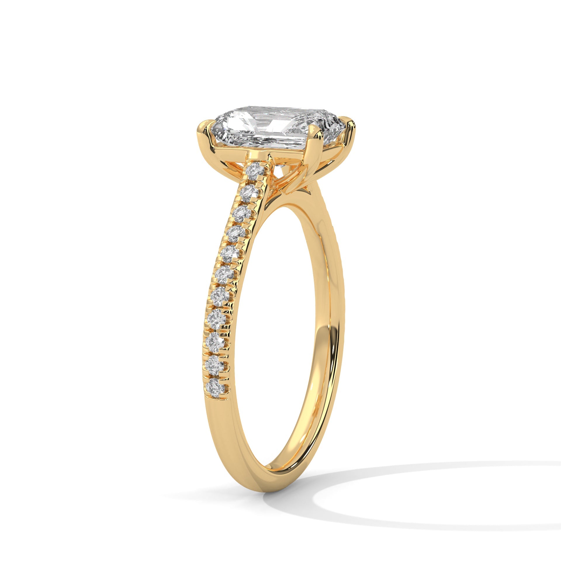 Graceful Lumina 1.5CT Emerald Lab-Grown Diamond Engagement Ring | 1.72 CTW