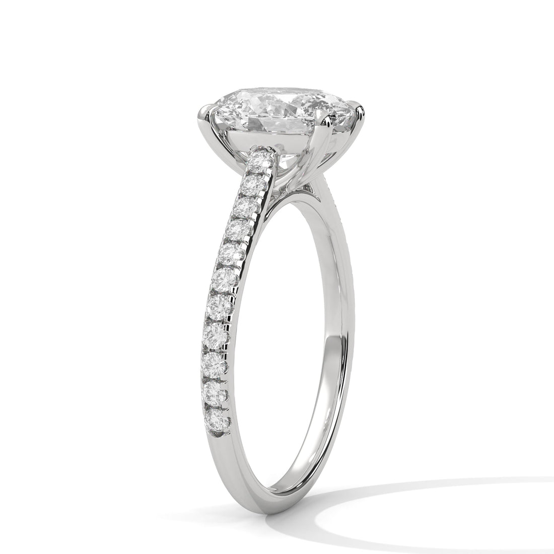 Celestial Grace 1 CT Oval-Cut Lab Grown Diamond Pave Ring | 1.22 CTW