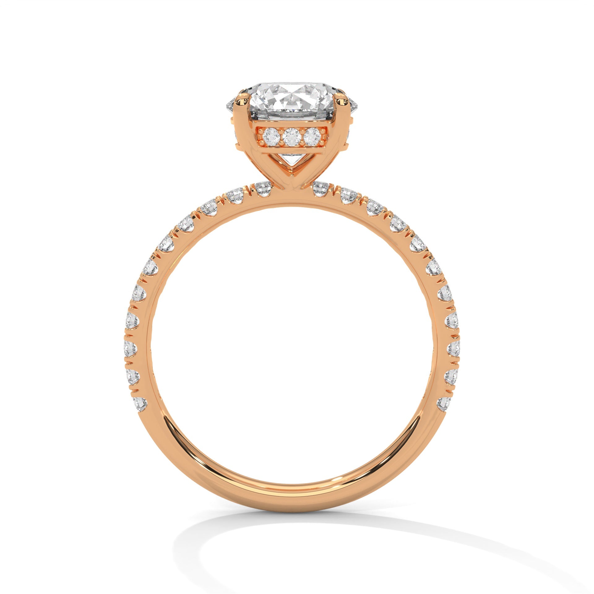 Odessa 1ct Round Lab-Grown Diamond Pave Engagement Ring | 1.47 CTW